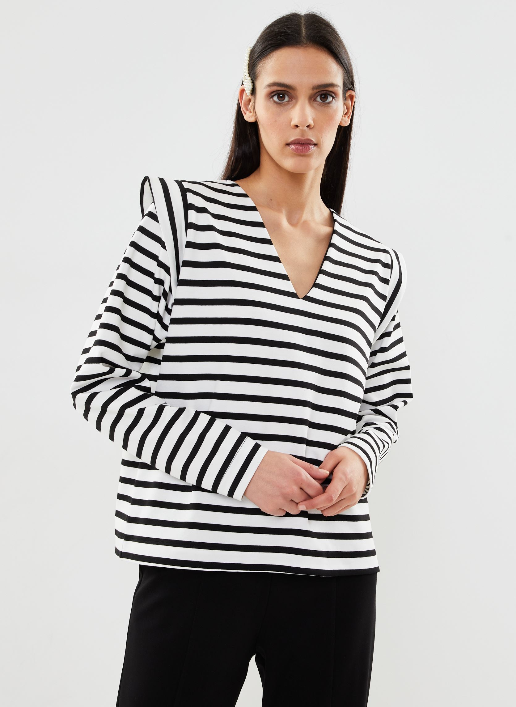 Sweatshirts Ihitira Sw Ls damen weiß Ichi Sweatshirts Ihitira Sw Ls damen weiß CLOUD DANCER W. BLACK STRIPE
