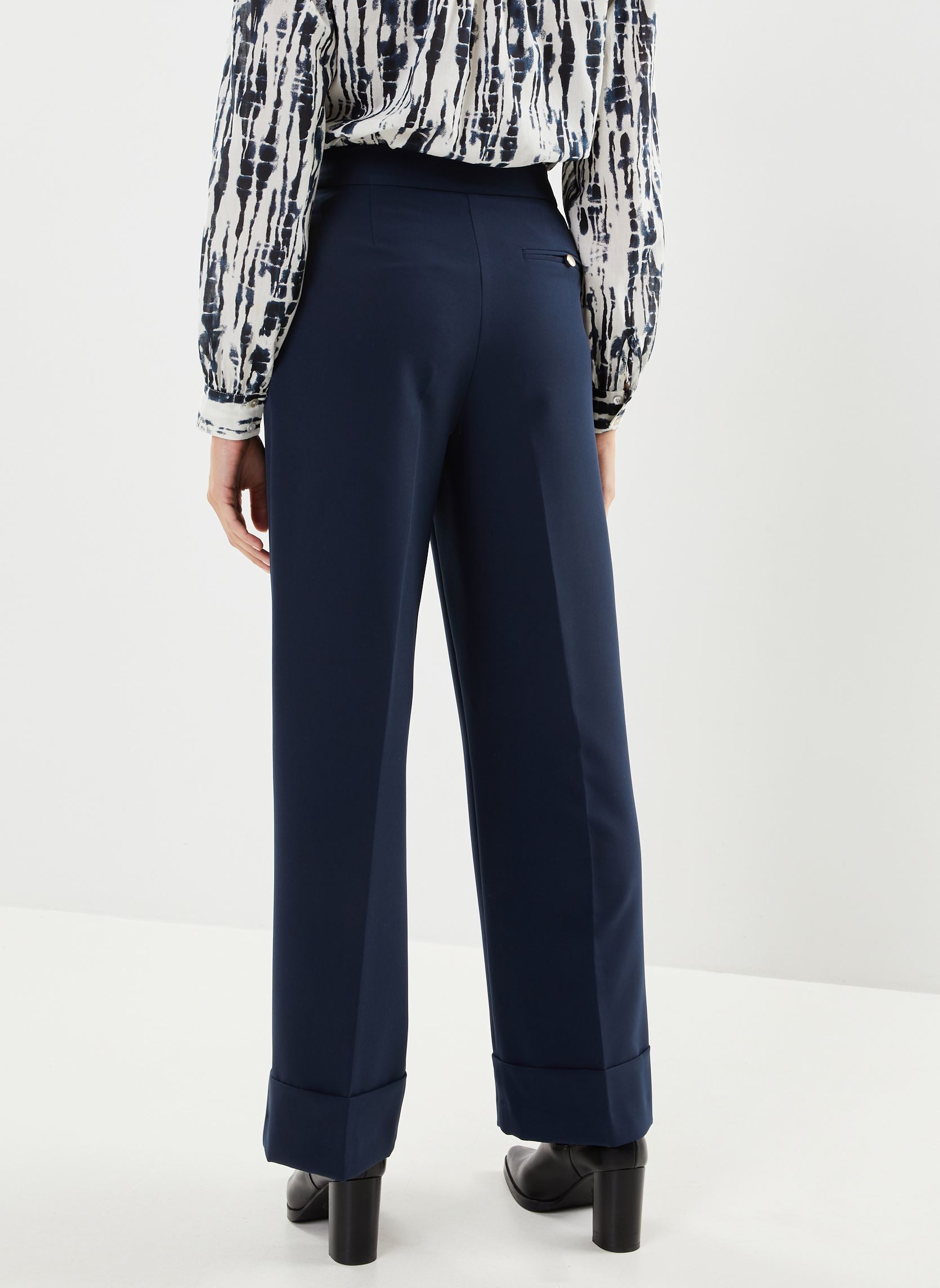 Pantalons larges Ihlexi Pa7 femme bleu Ichi Pantalons larges Ihlexi Pa7 femme bleu Total Eclipse