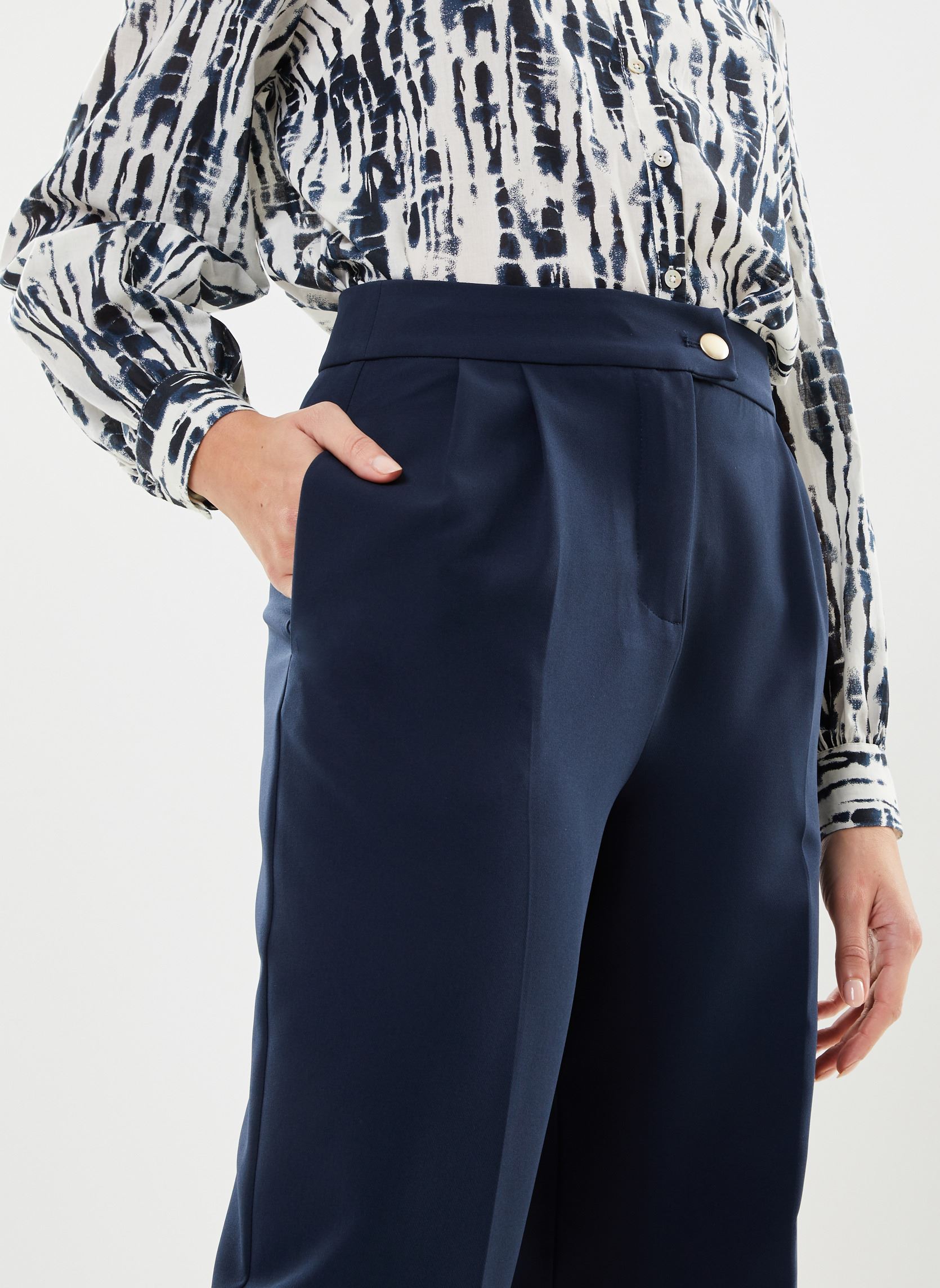 Pantalons larges Ihlexi Pa7 femme bleu Ichi Pantalons larges Ihlexi Pa7 femme bleu Total Eclipse