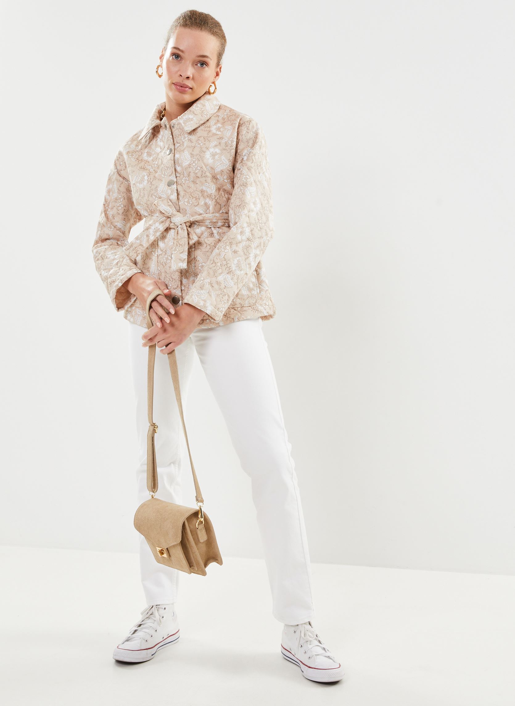 Jacken Ihleonardie Ja2 damen beige Ichi Jacken Ihleonardie Ja2 damen beige Doeskin flower aop