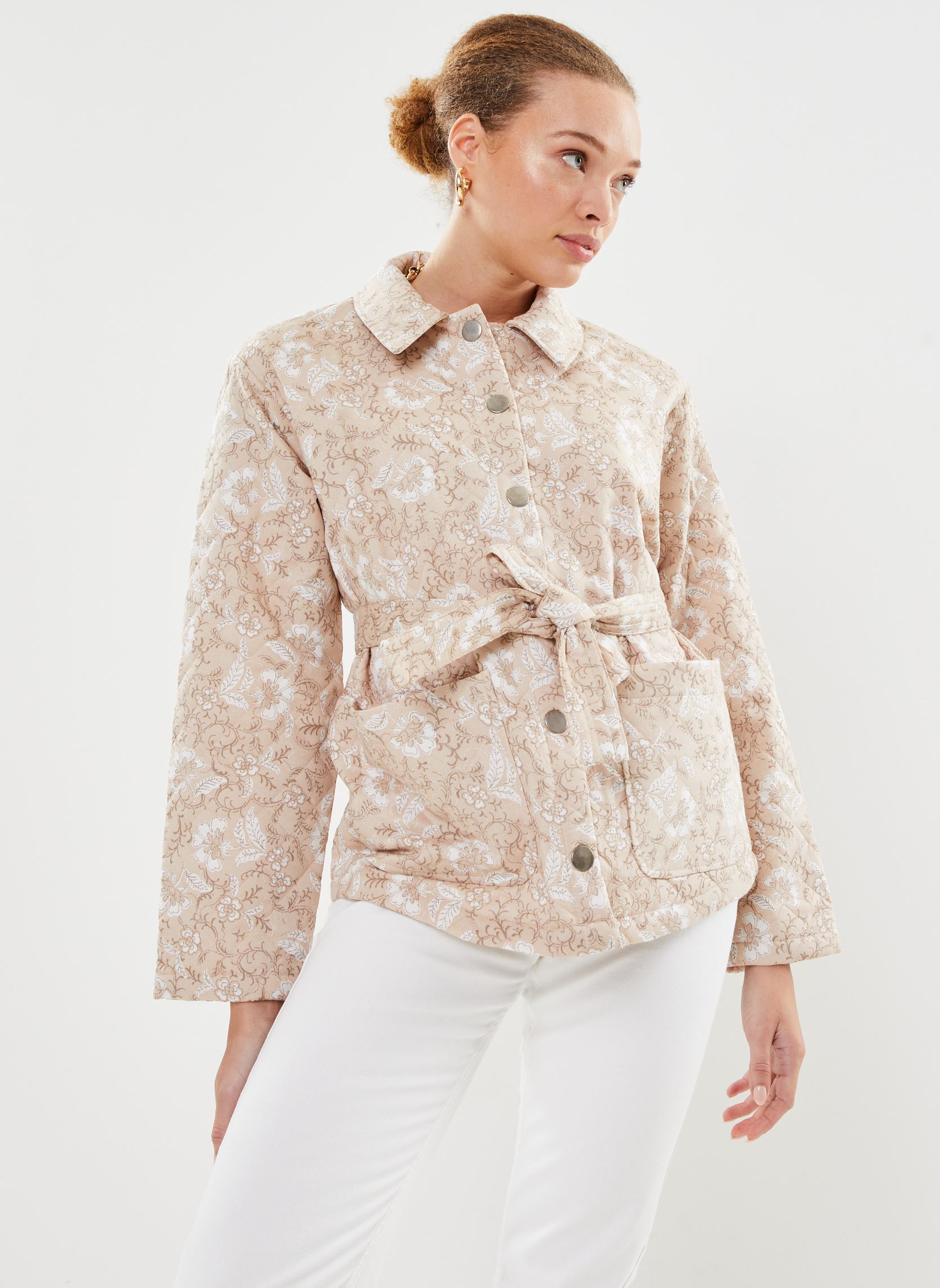Jacken Ihleonardie Ja2 damen beige Ichi Jacken Ihleonardie Ja2 damen beige Doeskin flower aop