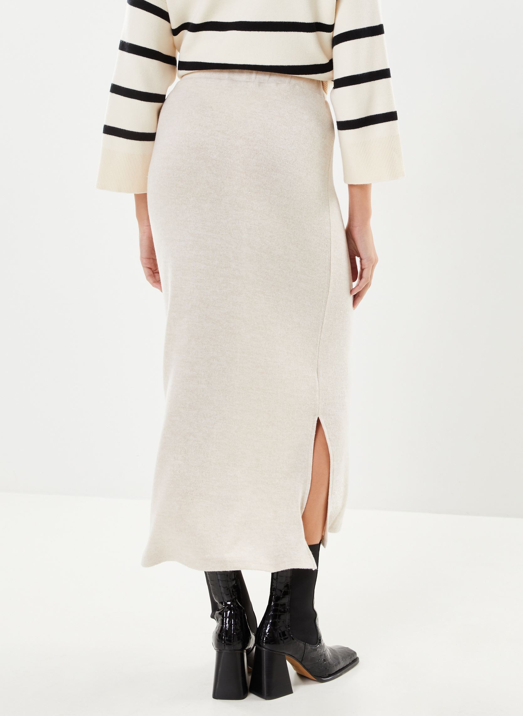 Jupes longues Ihyose Sk femme beige Ichi Jupes longues Ihyose Sk femme beige Doeskin Melange