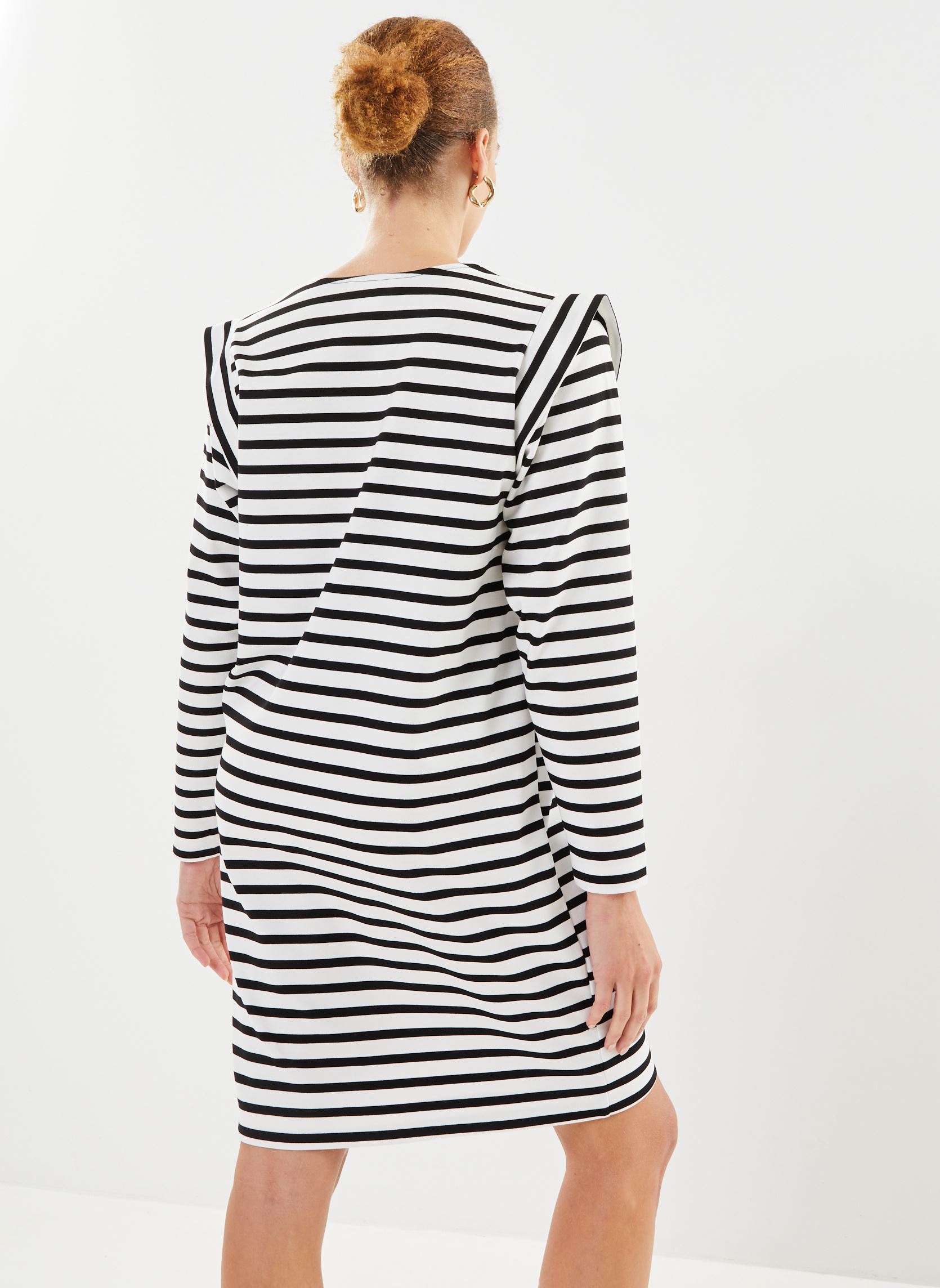 Robes Ihitira Dr femme blanc Ichi Robes Ihitira Dr femme blanc Cloud Dancer w. Black Stripe