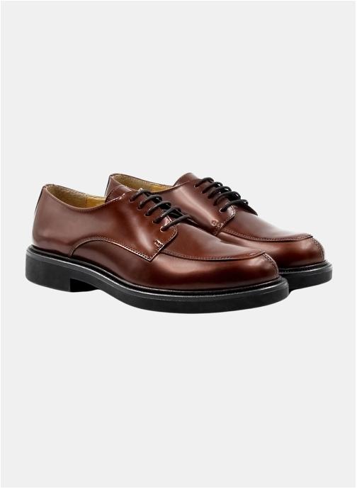 JULES & JENN Derbies Derbies cuir brillant noir femme marron