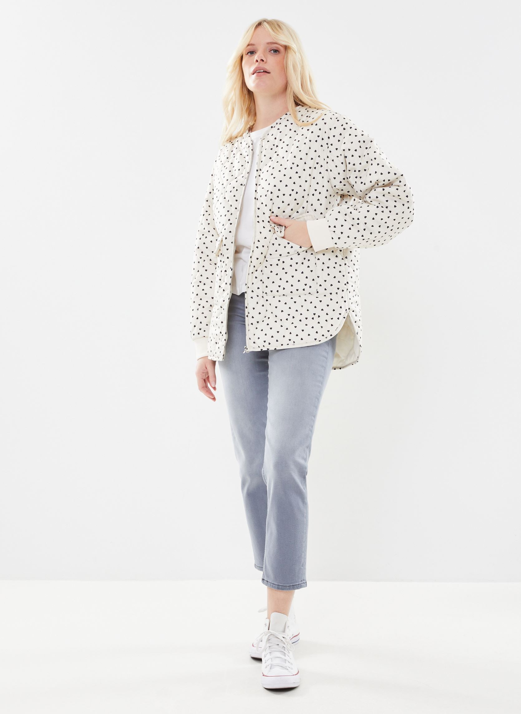Blousons Ihfazona Ja femme blanc Ichi Blousons Ihfazona Ja femme blanc Birch Heart aop