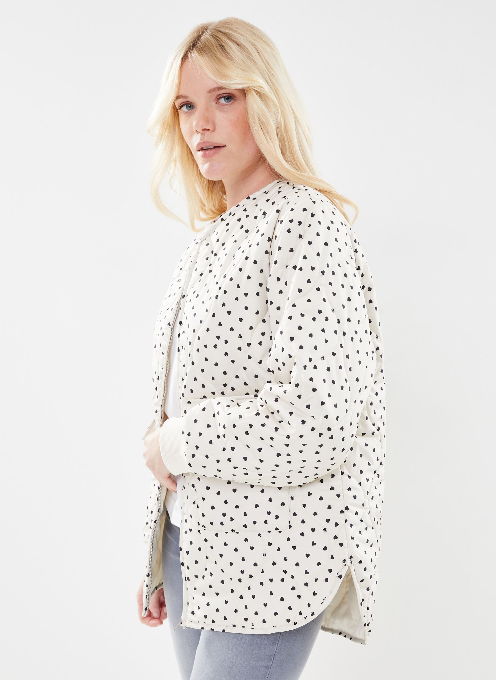 Blousons Ihfazona Ja femme blanc Ichi Blousons Ihfazona Ja femme blanc Birch Heart aop