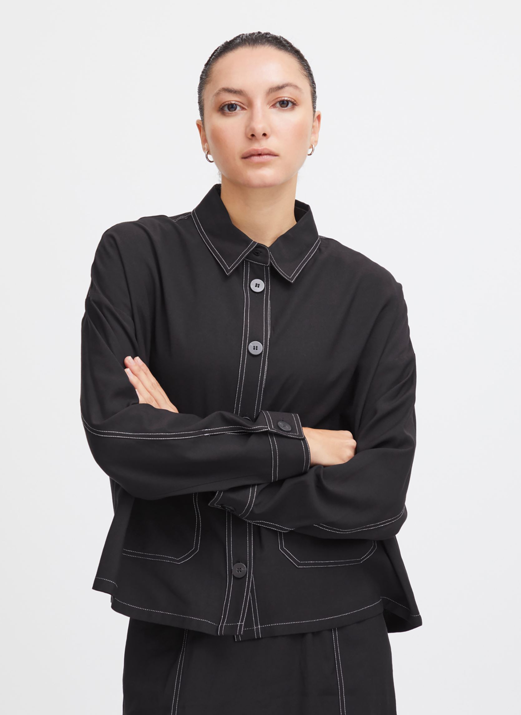 Langarm-Hemden Ihramla Sh damen schwarz Ichi Langarm-Hemden Ihramla Sh damen schwarz BLACK