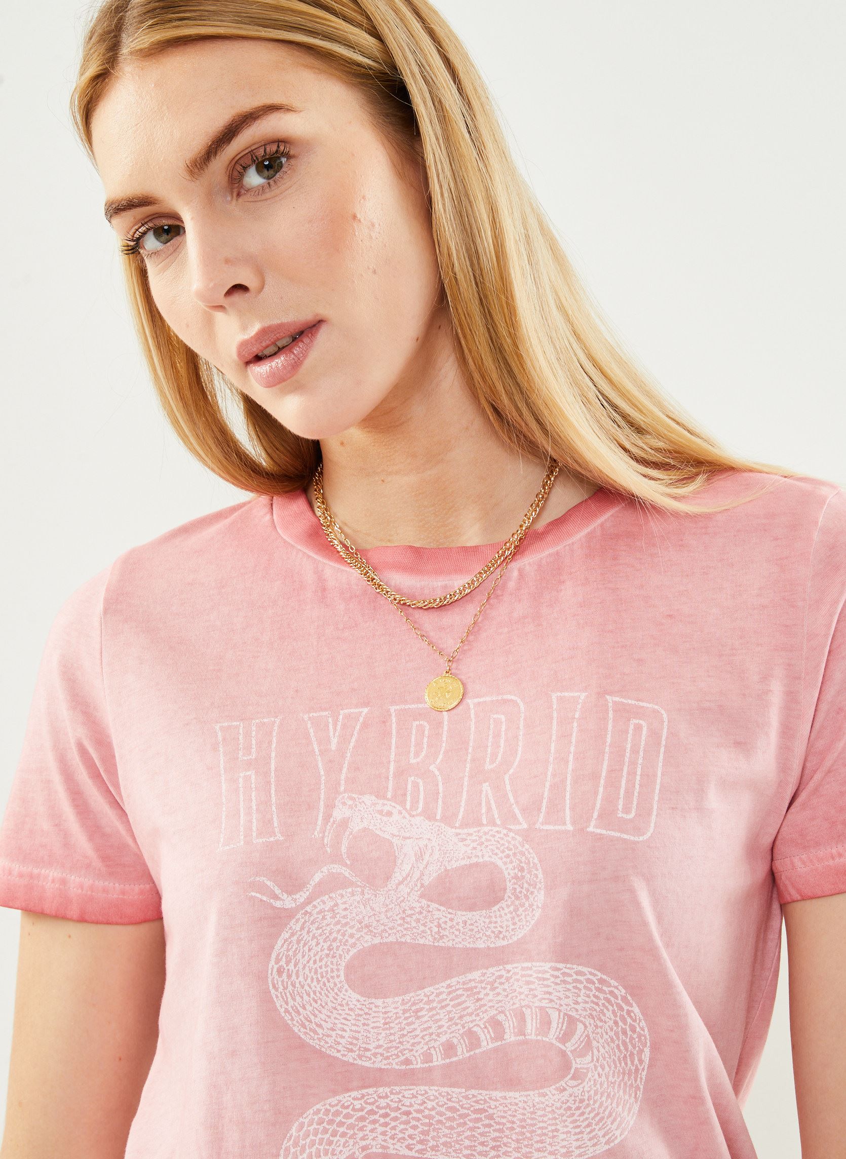 Tee-shirts manches courtes Ihnola Ss2 femme rose Ichi Tee-shirts manches courtes Ihnola Ss2 femme rose Mineral Red
