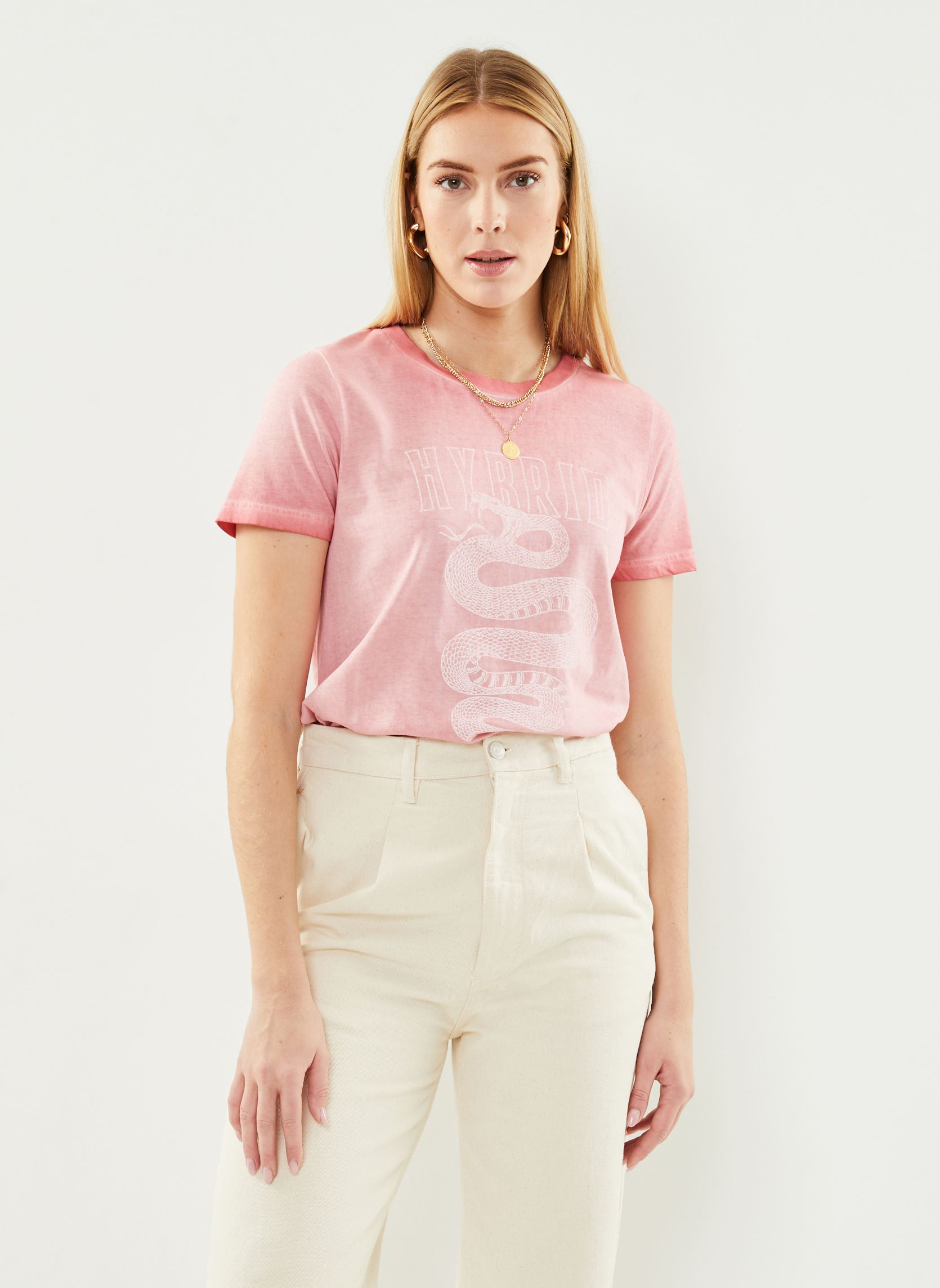 Tee-shirts manches courtes Ihnola Ss2 femme rose Ichi Tee-shirts manches courtes Ihnola Ss2 femme rose Mineral Red