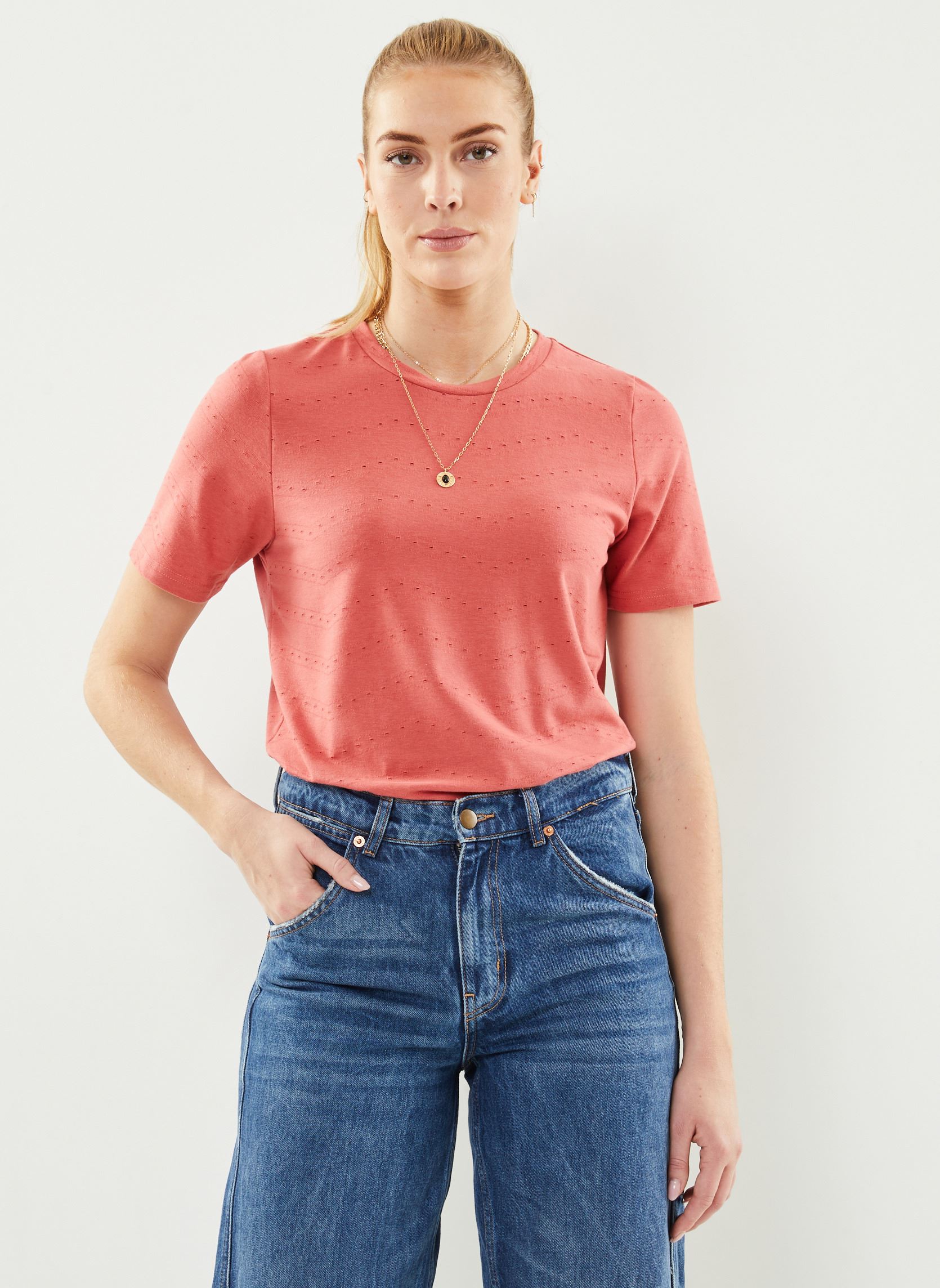 Kurzarm-T-Shirts Ihodeya Ss damen orange Ichi Kurzarm-T-Shirts Ihodeya Ss damen orange Mineral Red