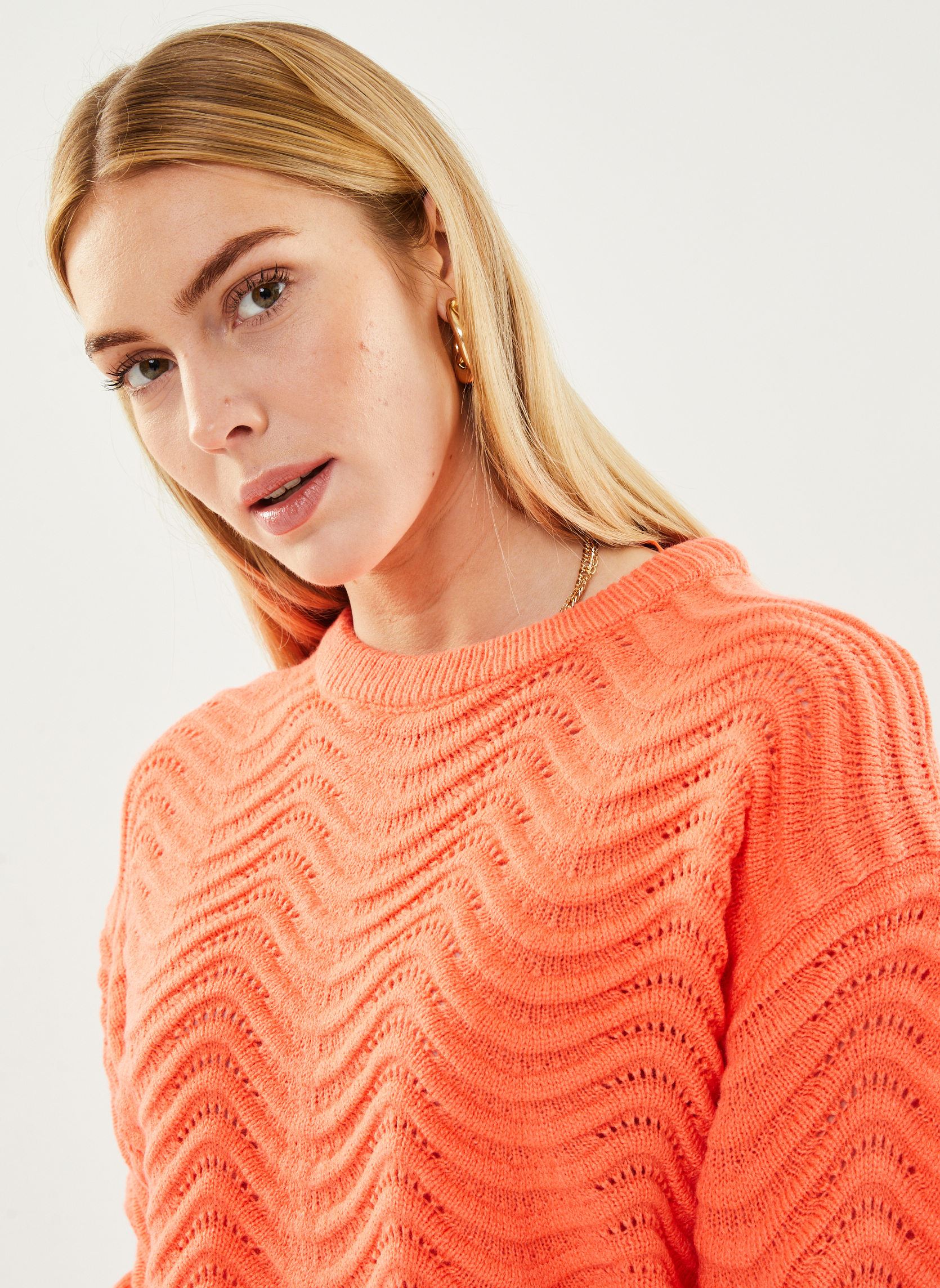 Pullover Ihagnete Ls damen orange Ichi Pullover Ihagnete Ls damen orange Hot Coral