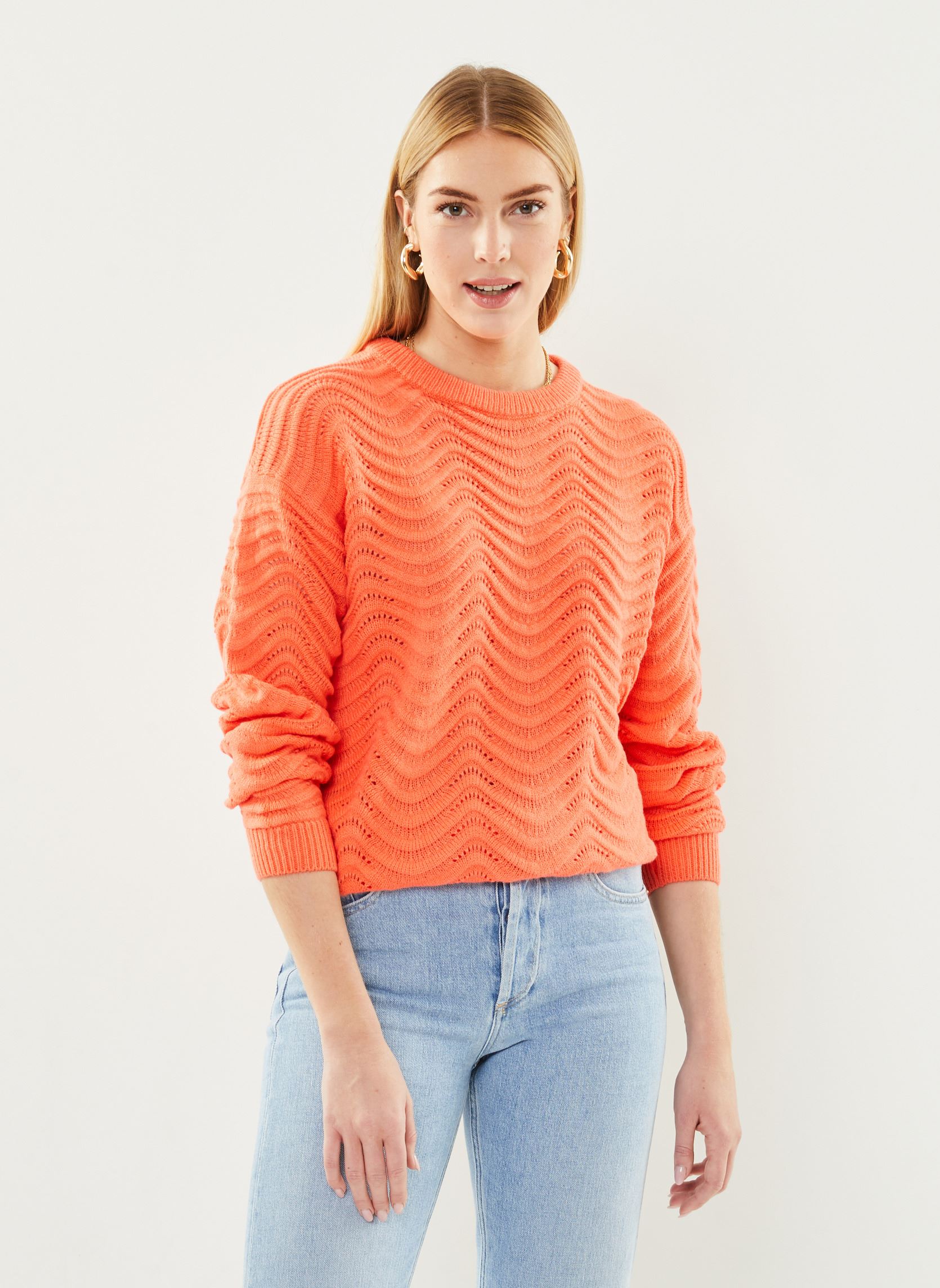 Pullover Ihagnete Ls damen orange Ichi Pullover Ihagnete Ls damen orange Hot Coral