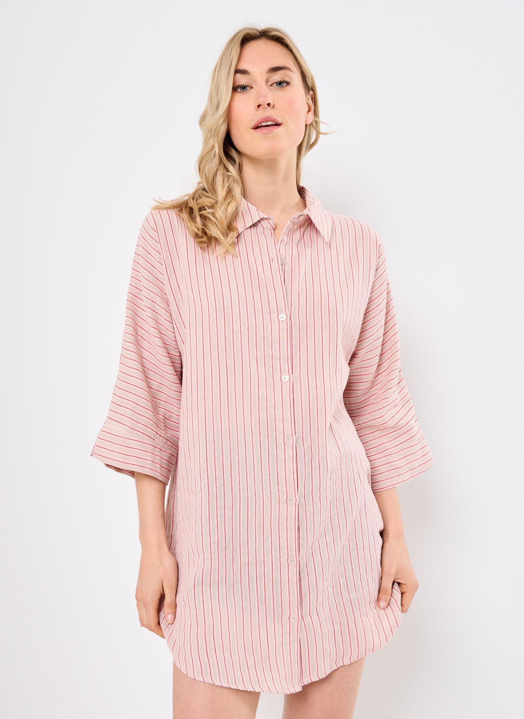 Camicie a maniche lunghe Iafoxa Striped Beach Sh donna viola Ichi Camicie a maniche lunghe Iafoxa Striped Beach Sh donna viola Light Lilac Stripe
