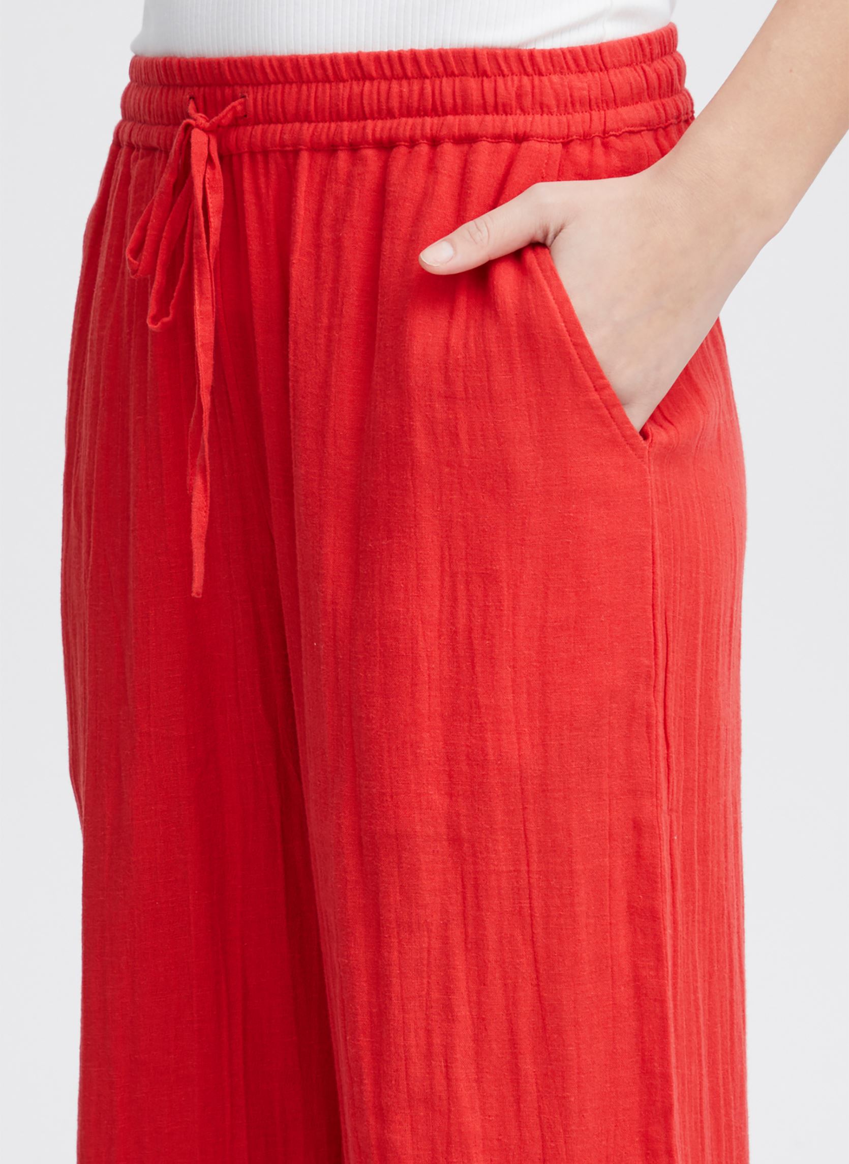Pantalons larges Iafoxa Beach Pt femme rouge Ichi Pantalons larges Iafoxa Beach Pt femme rouge Grenadine