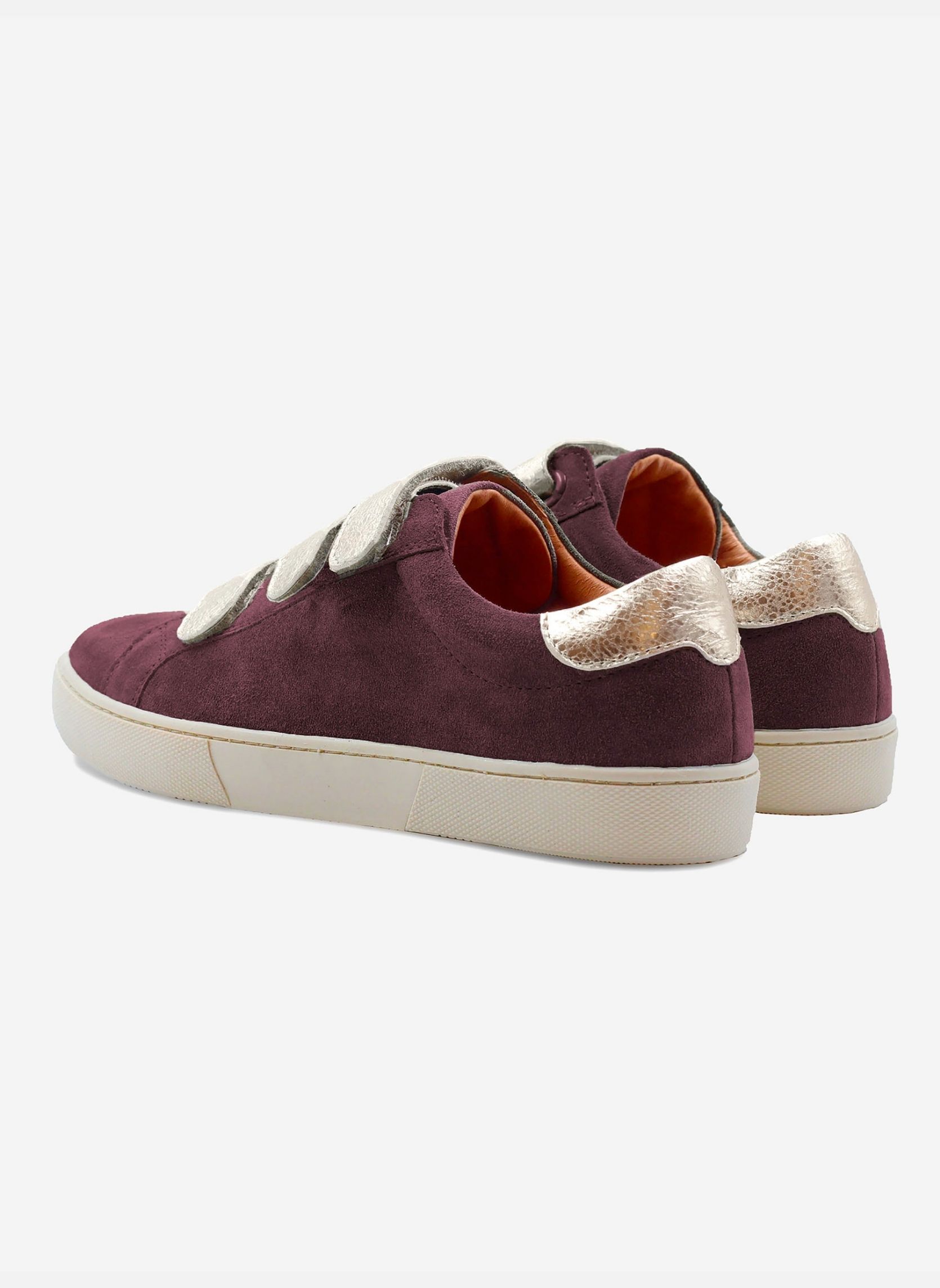 Baskets basses Baskets à scratch en cuir velours marron femme bordeaux JULES & JENN Baskets basses Baskets à scratch en cuir velours marron femme bordeaux Bordeaux