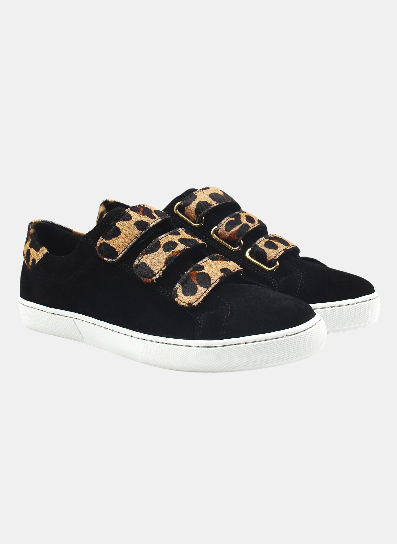 Baskets basses Baskets à scratch en cuir velours marron femme noir JULES & JENN Baskets basses Baskets à scratch en cuir velours marron femme noir Noir chiné