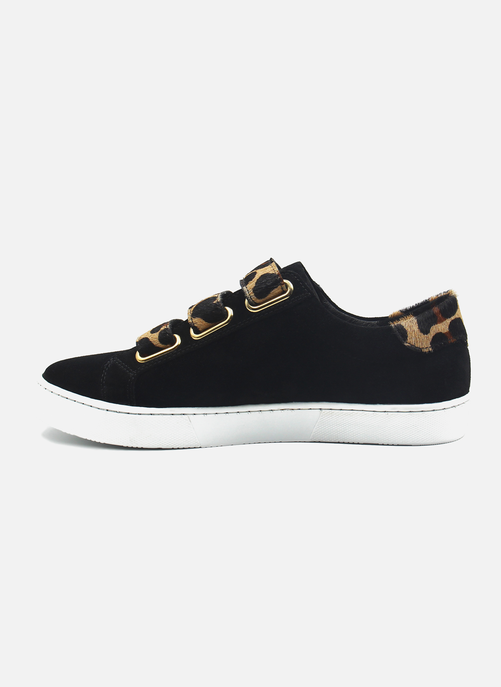 Baskets basses Baskets à scratch en cuir velours marron femme noir JULES & JENN Baskets basses Baskets à scratch en cuir velours marron femme noir Noir chiné