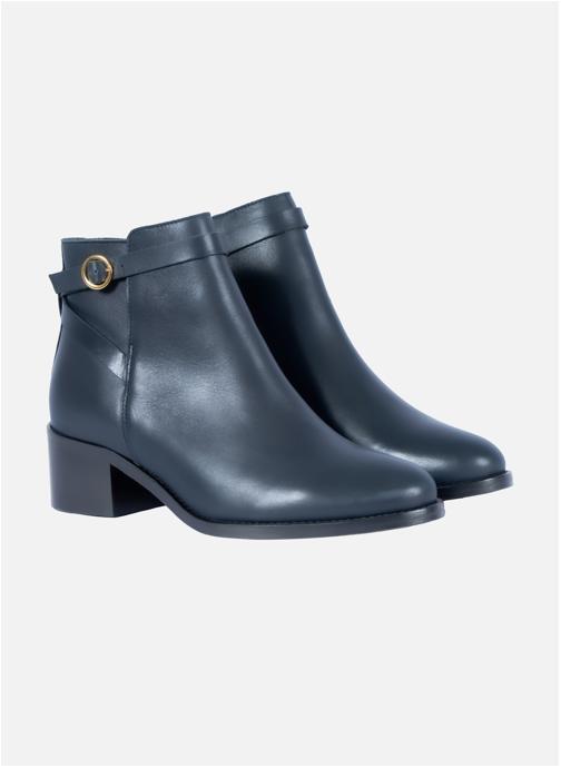 JULES & JENN Bottines basses Bottines cavalières cuir lisse marron femme bleu