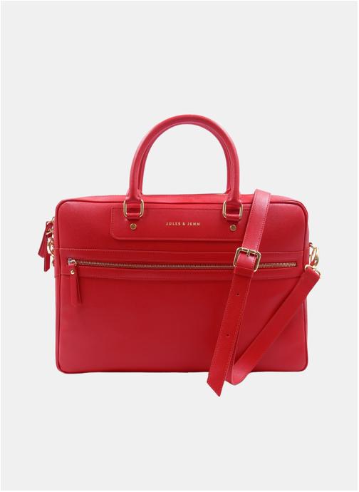 JULES & JENN Sacs ordinateurs Sacoche cuir gravé noir femme rouge