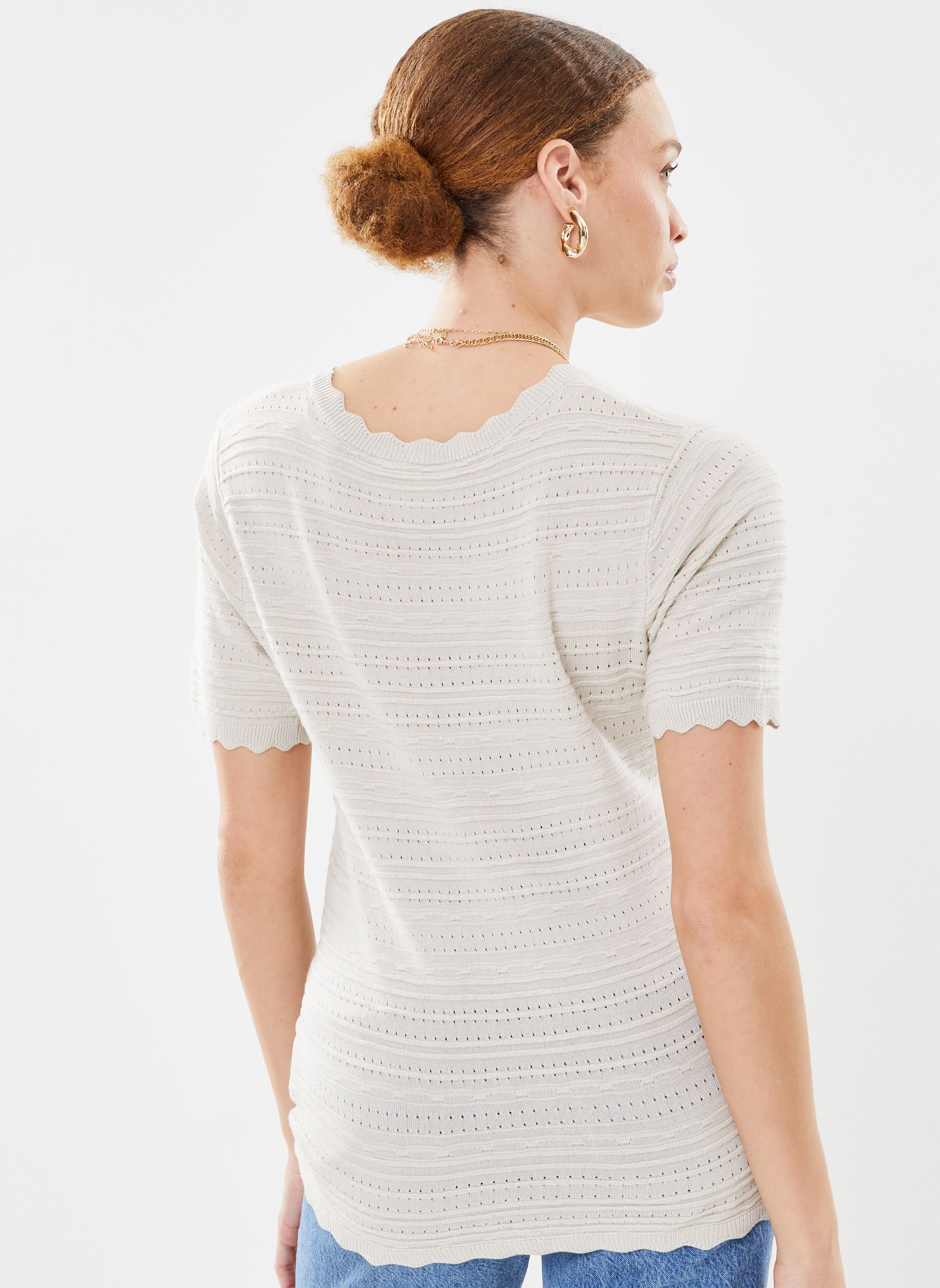 Tee-shirts manches courtes Iharnys Ss femme beige Ichi Tee-shirts manches courtes Iharnys Ss femme beige BIRCH MELANGE