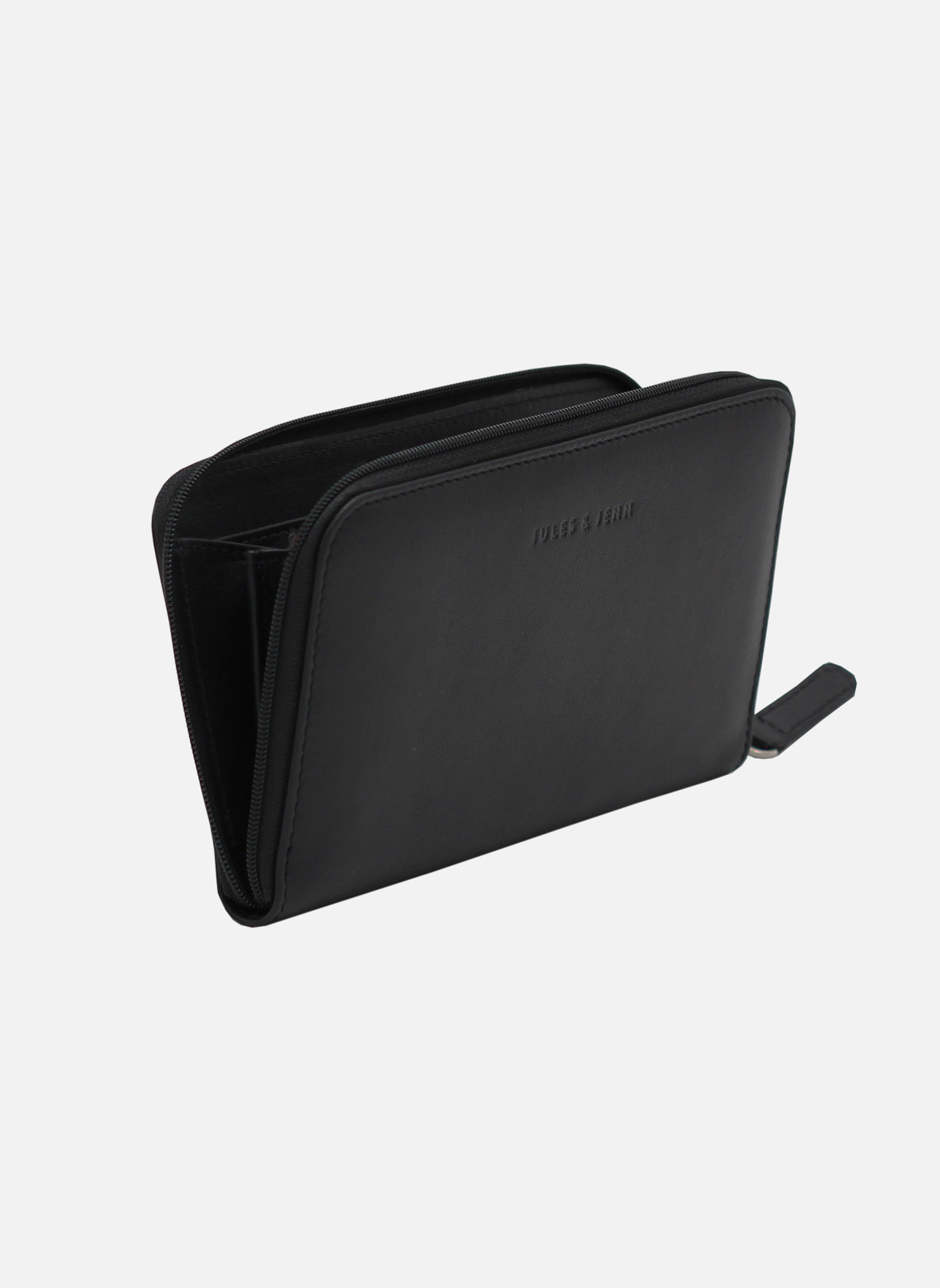 Porte-monnaies Compagnon cuir lisse brique femme noir JULES & JENN Porte-monnaies Compagnon cuir lisse brique femme noir Noir