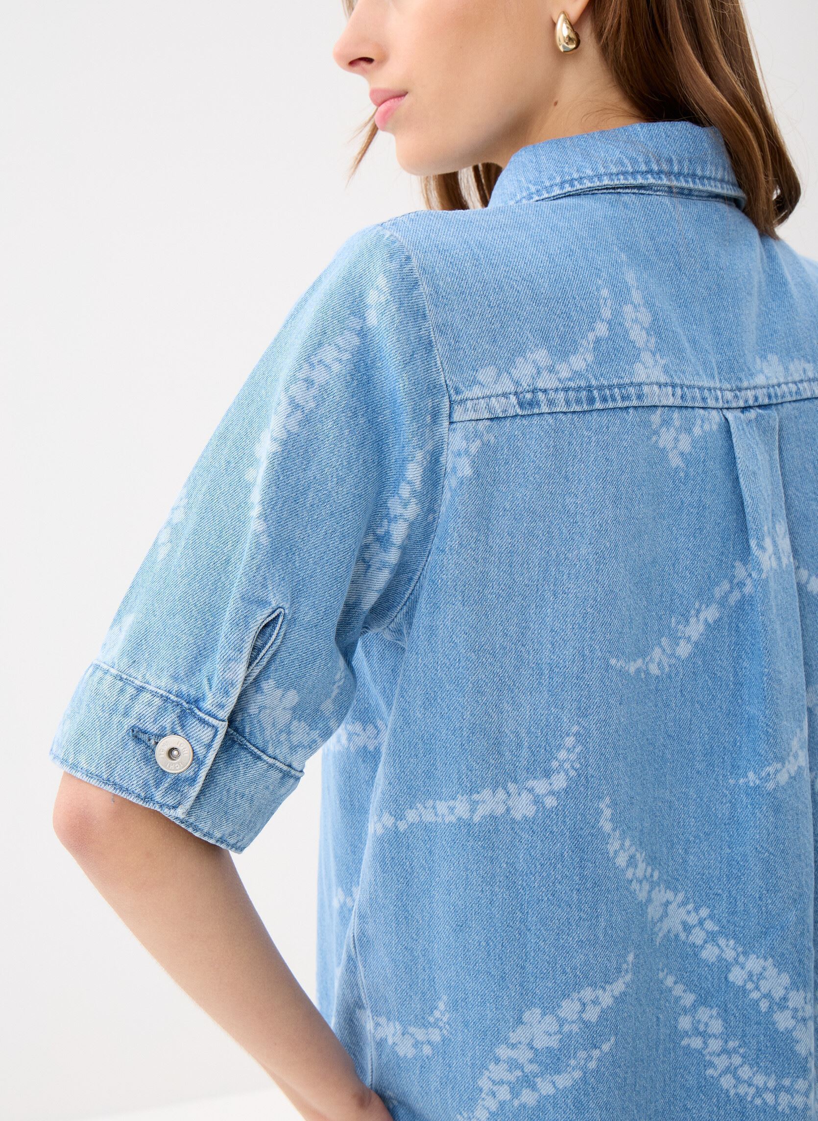 Chemises manches courtes Ihbiane Sh femme bleu Ichi Chemises manches courtes Ihbiane Sh femme bleu Washed blue, denim