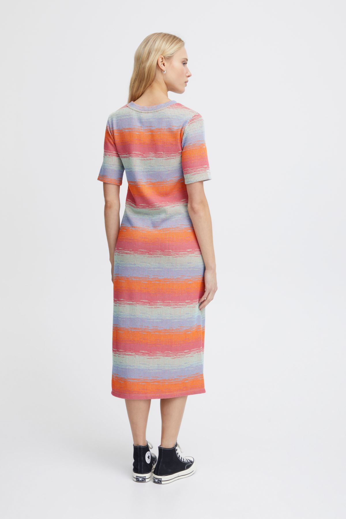 Robes longues Ihodela Dr femme multicolore Ichi Robes longues Ihodela Dr femme multicolore Multi Colour Fading Stripe
