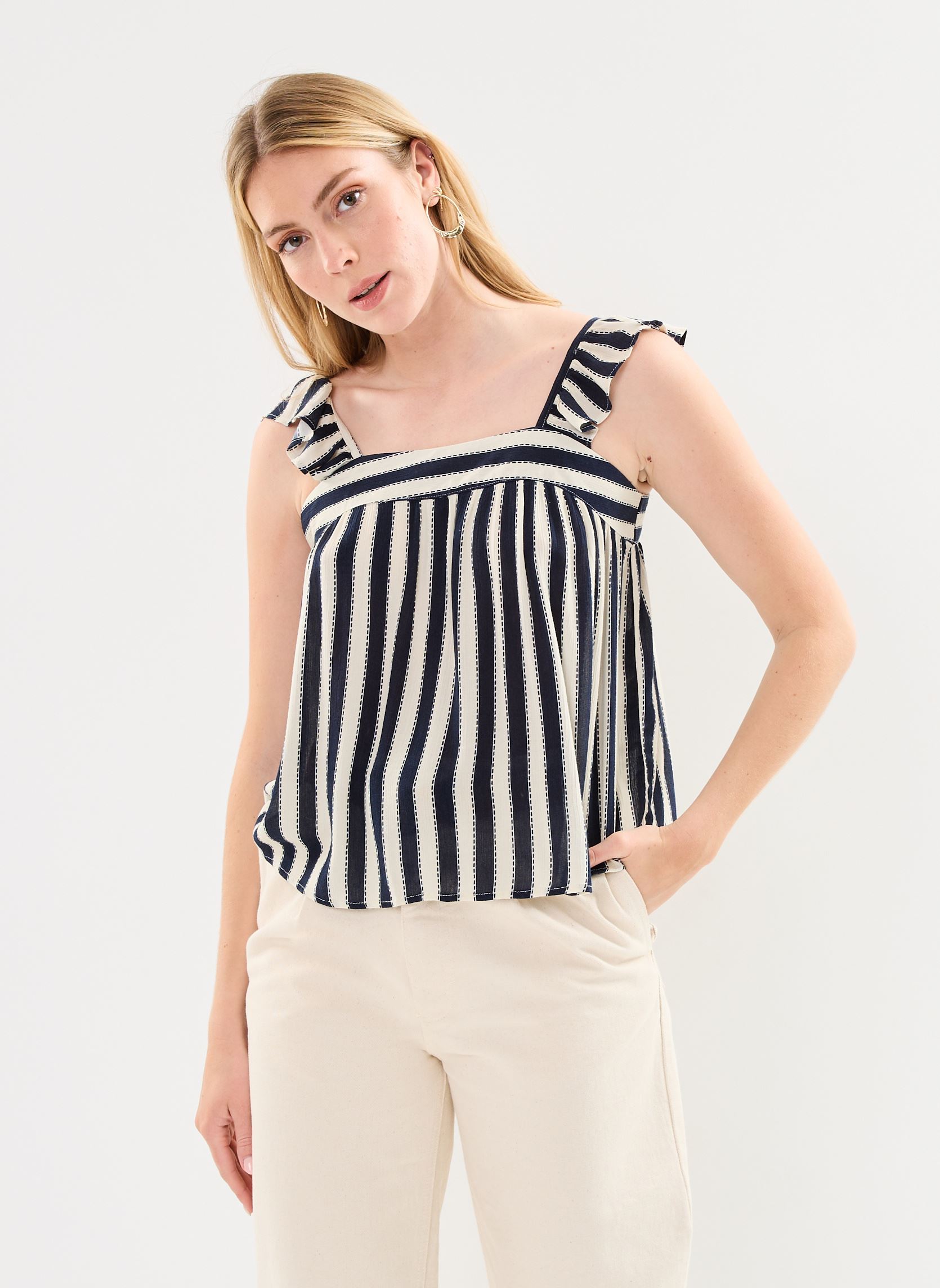 Tops Ihmarrakech Aop To8 femme bleu Ichi Tops Ihmarrakech Aop To8 femme bleu Total Eclipse Stripe Aop