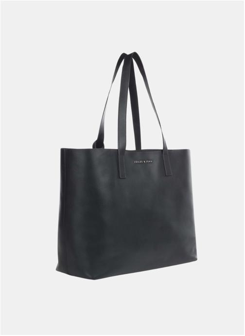 JULES & JENN Sacs à main Sac cabas cuir lisse bleu femme noir