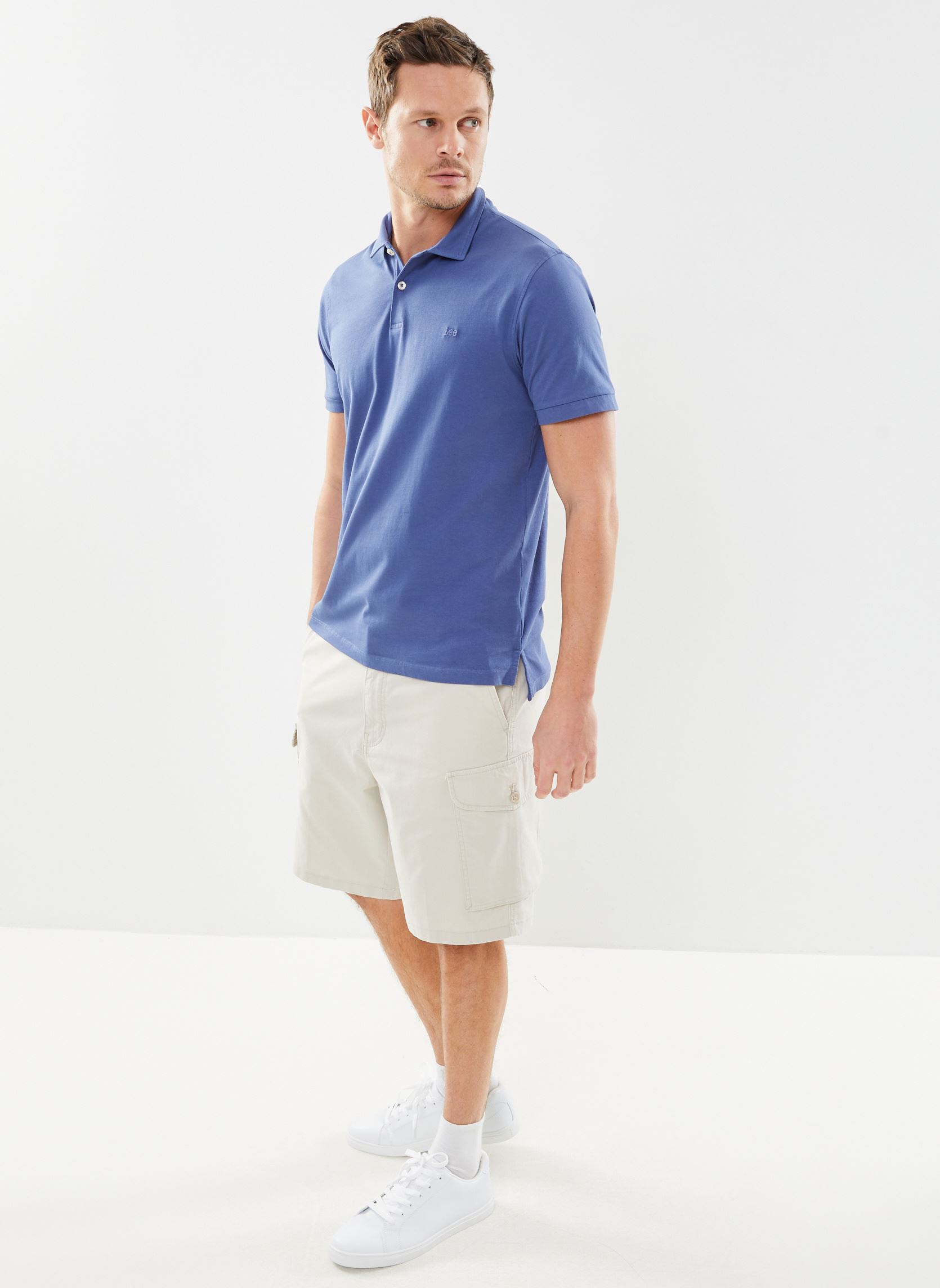 Polos manches courtes Jersey Polo homme bleu Lee Polos manches courtes Jersey Polo homme bleu SURF BLUE
