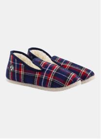 Chaussons Charentaises tissu blanc femme gris