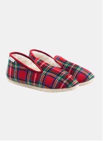 Chaussons Charentaises tissu blanc femme gris