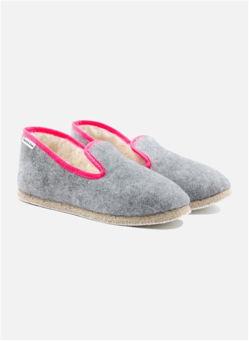 JULES & JENN Chaussons Charentaises tissu noir homme gris