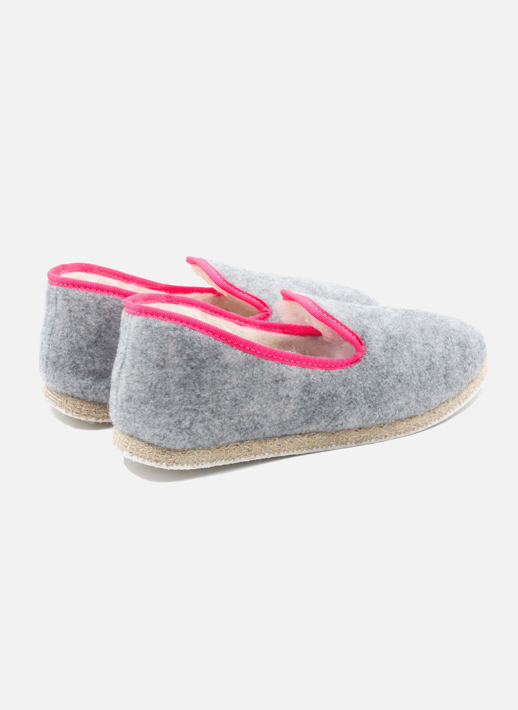 Chaussons Charentaises tissu blanc femme gris JULES & JENN Chaussons Charentaises tissu blanc femme gris Gris