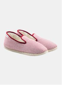 Chaussons Charentaises tissu blanc femme gris