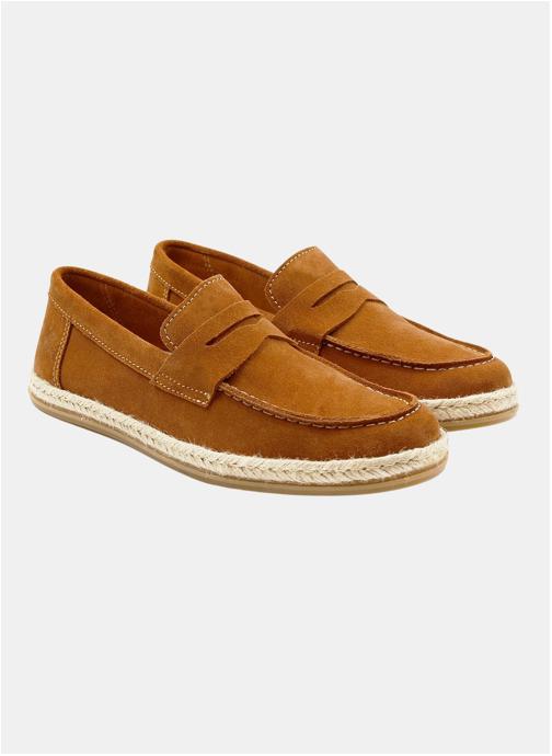 JULES & JENN Mocassins Mocassins espadrille cuir daim gris homme marron