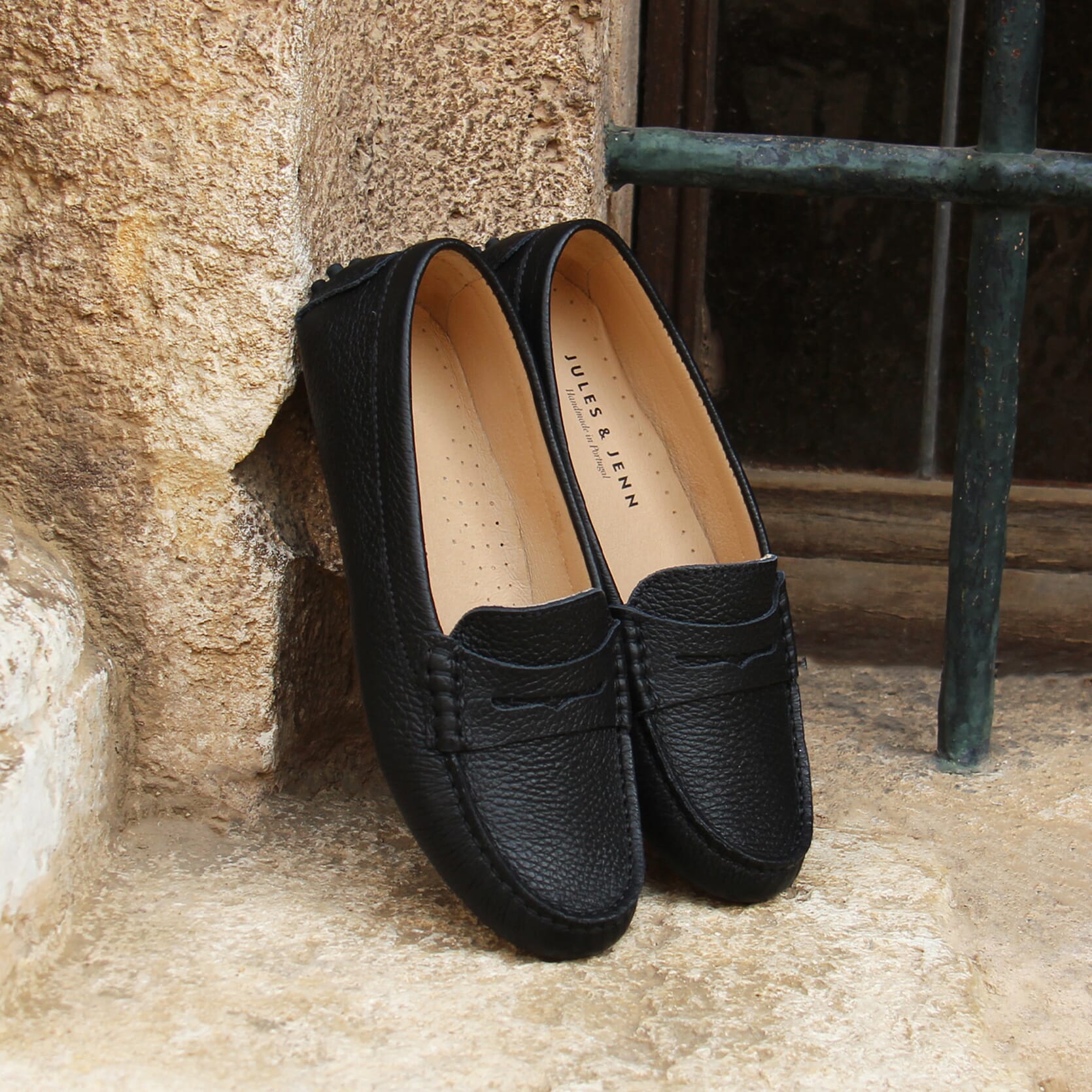 Mocassins Mocassins femme cuir grainé noir femme noir JULES & JENN Mocassins Mocassins femme cuir grainé noir femme noir Noir