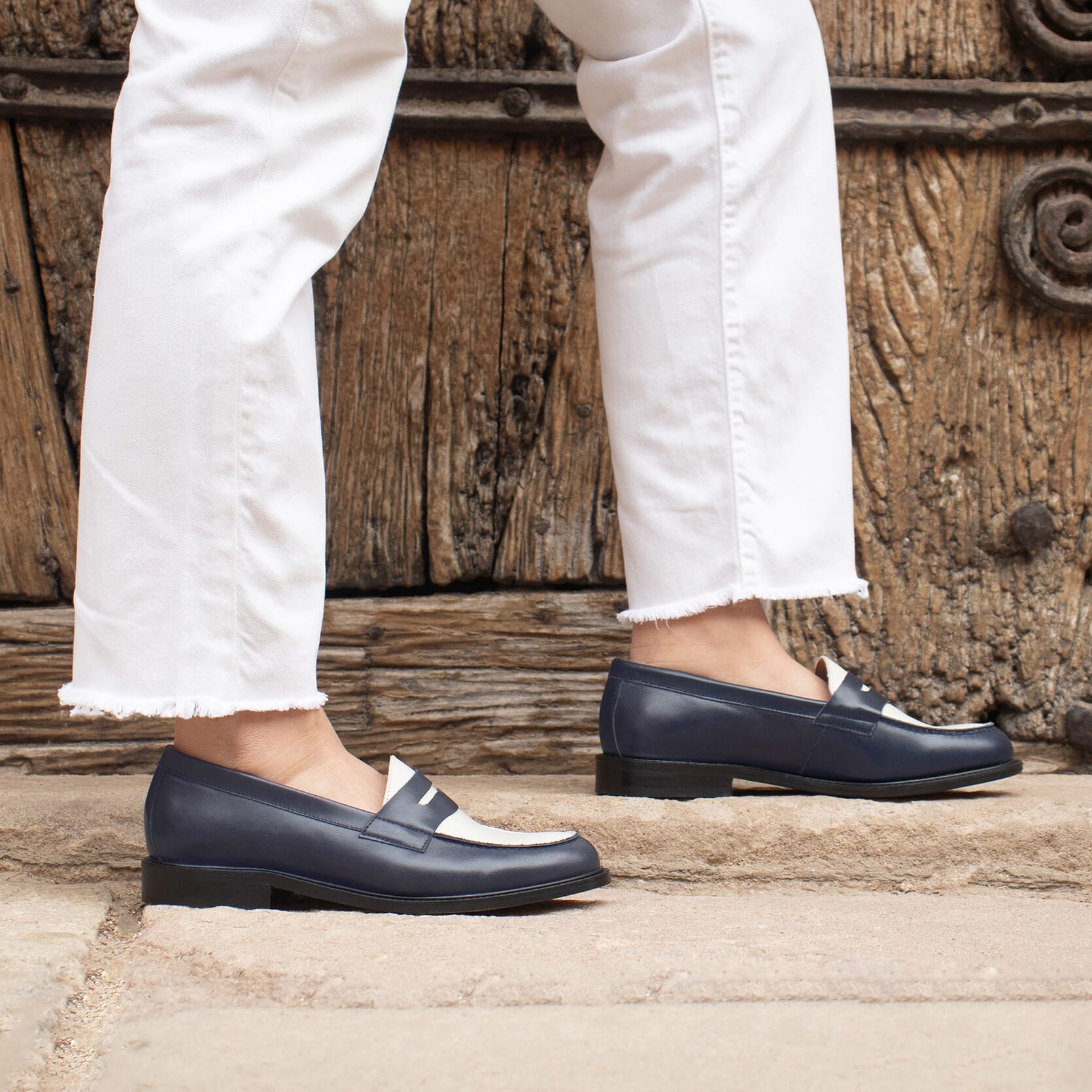 Mocassins Mocassins cuir F femme bleu JULES & JENN Mocassins Mocassins cuir F femme bleu Bleu