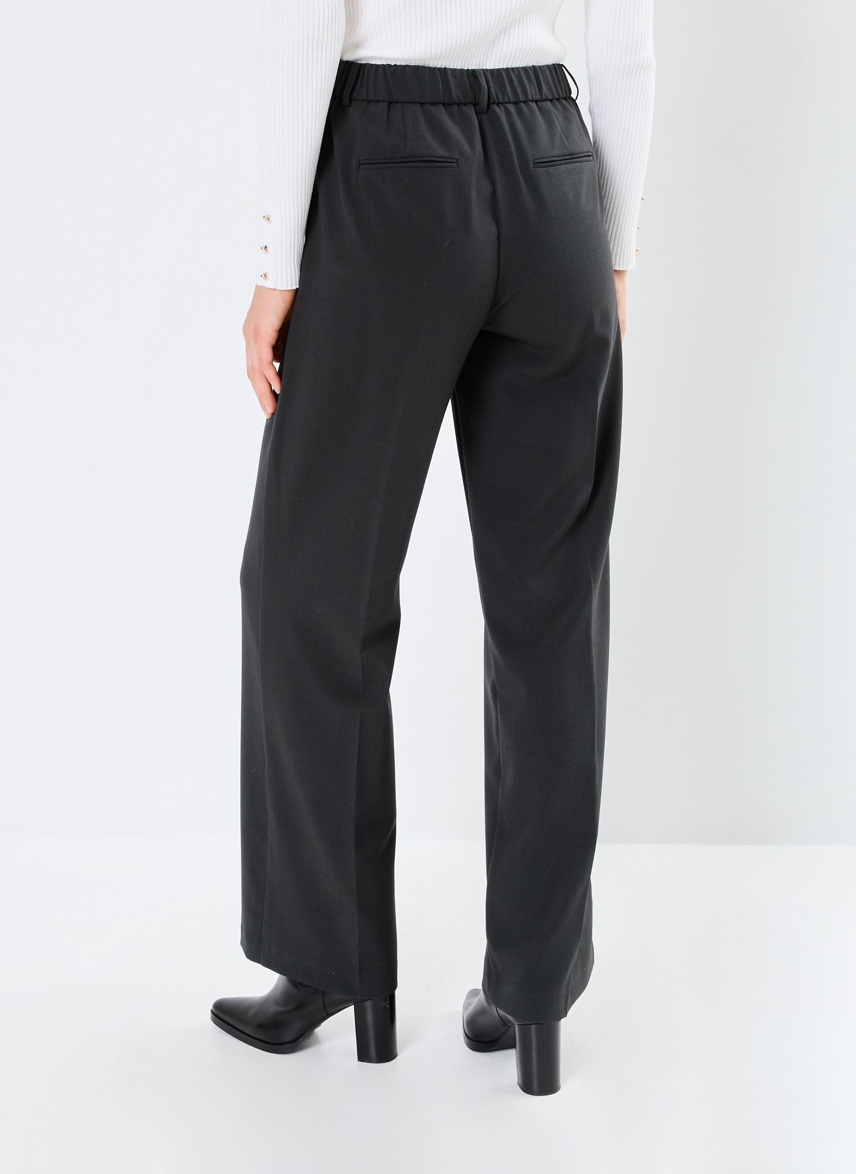 Pantalons larges Bydanta Wide Leg Pants 2 - femme vert B-Young Pantalons larges Bydanta Wide Leg Pants 2 - femme vert Sycamore Melange