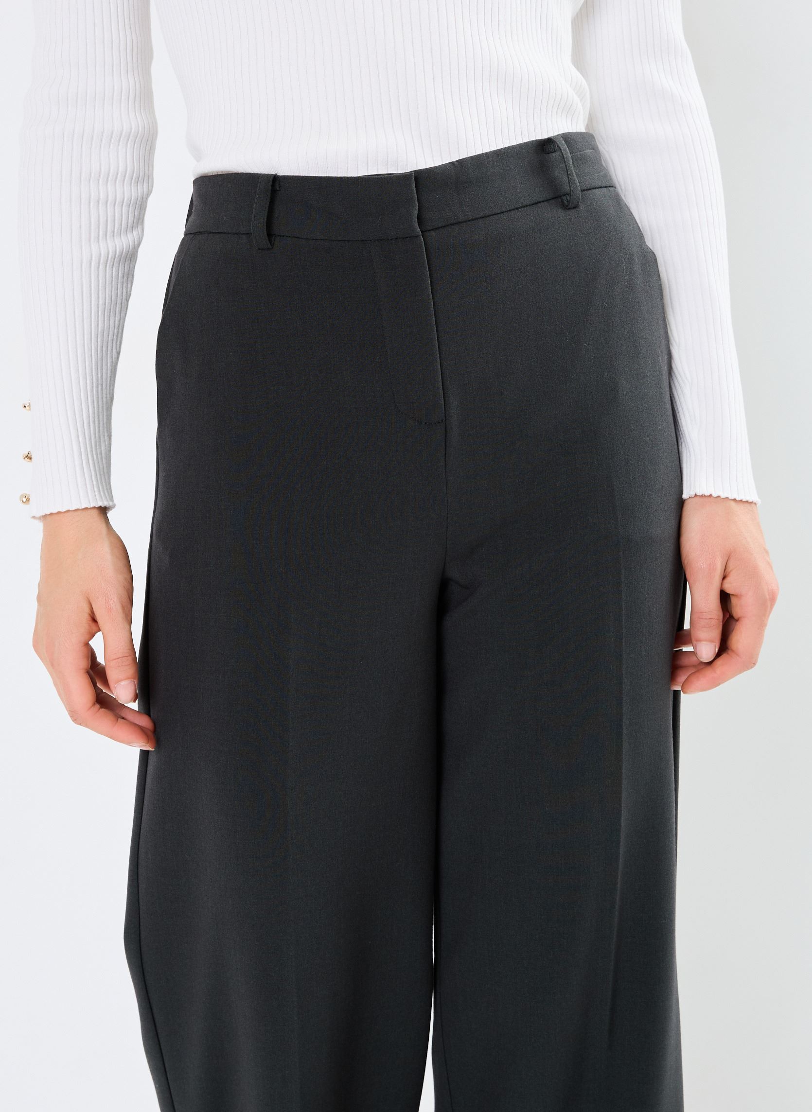 Pantalons larges Bydanta Wide Leg Pants 2 - femme vert B-Young Pantalons larges Bydanta Wide Leg Pants 2 - femme vert Sycamore Melange
