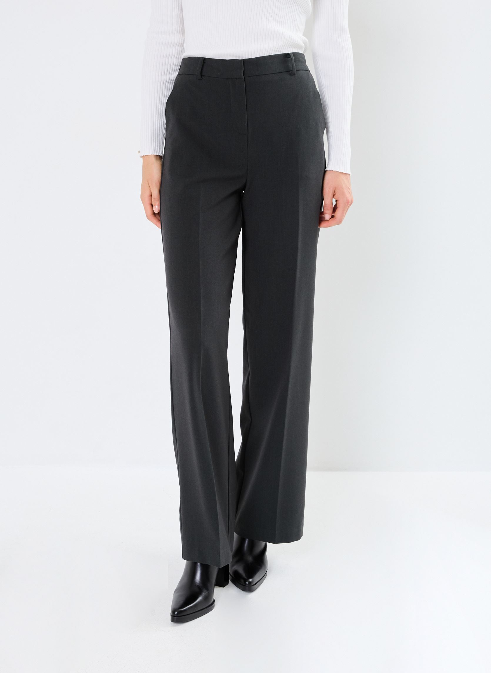 Pantalons larges Bydanta Wide Leg Pants 2 - femme vert B-Young Pantalons larges Bydanta Wide Leg Pants 2 - femme vert Sycamore Melange