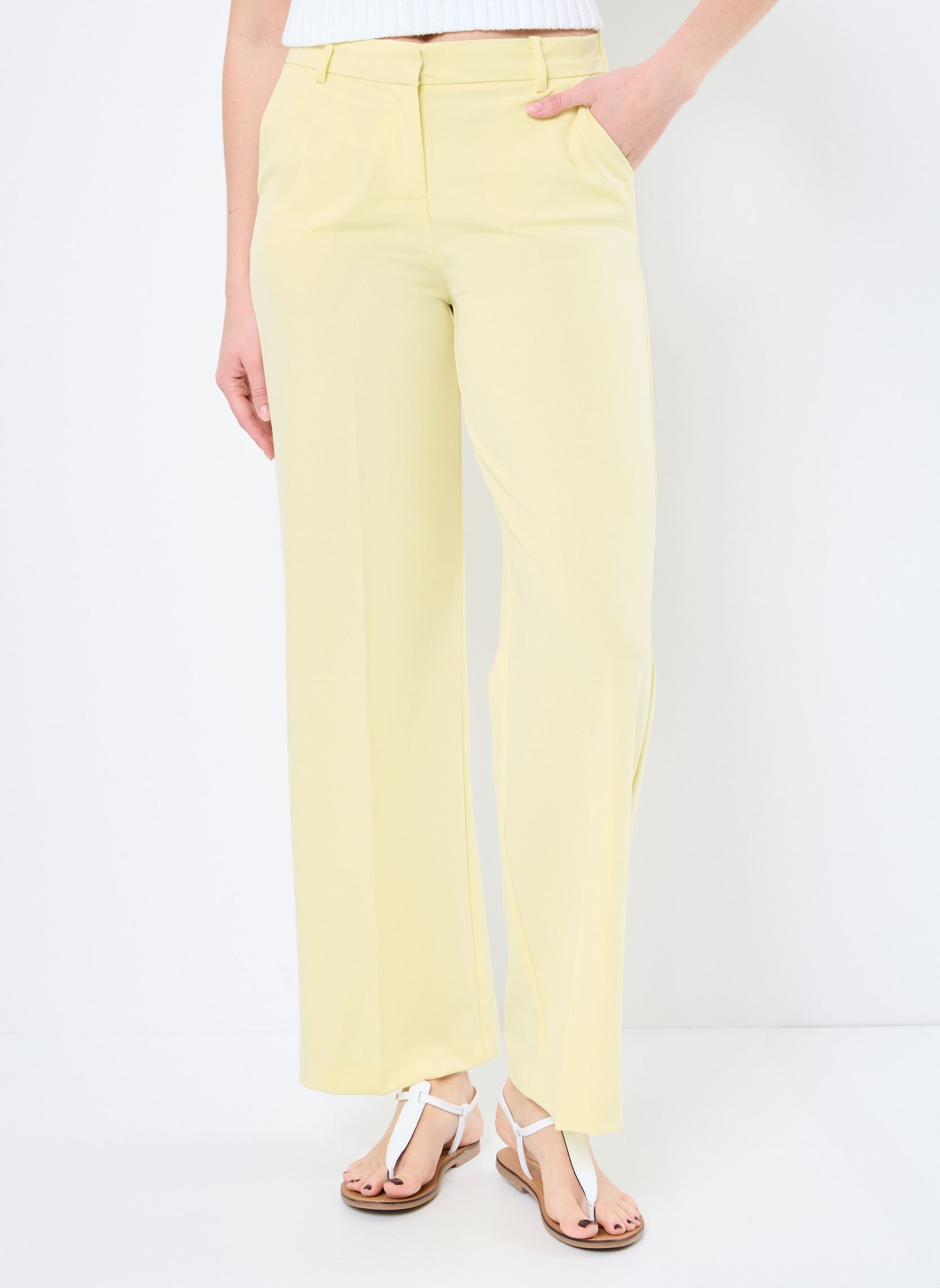 Weite Hosen Bydanta Wide Leg Pants 2 - damen gelb B-Young Weite Hosen Bydanta Wide Leg Pants 2 - damen gelb Lemon Grass
