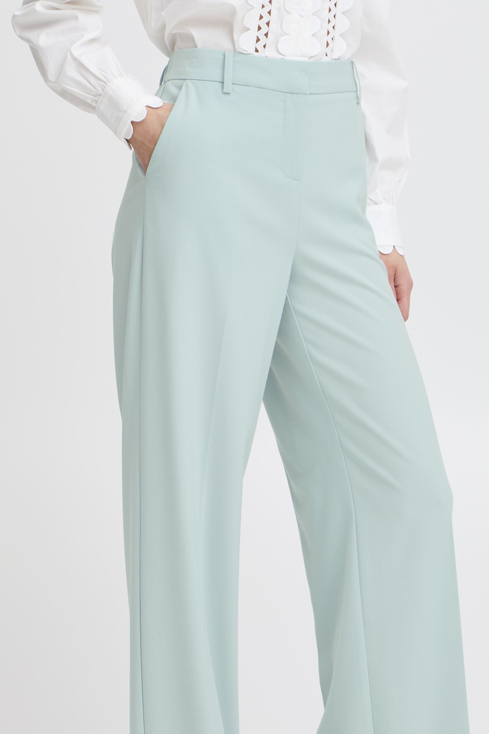 Pantalons larges Bydanta Wide Leg Pants 2 - femme bleu B-Young Pantalons larges Bydanta Wide Leg Pants 2 - femme bleu Blue haze