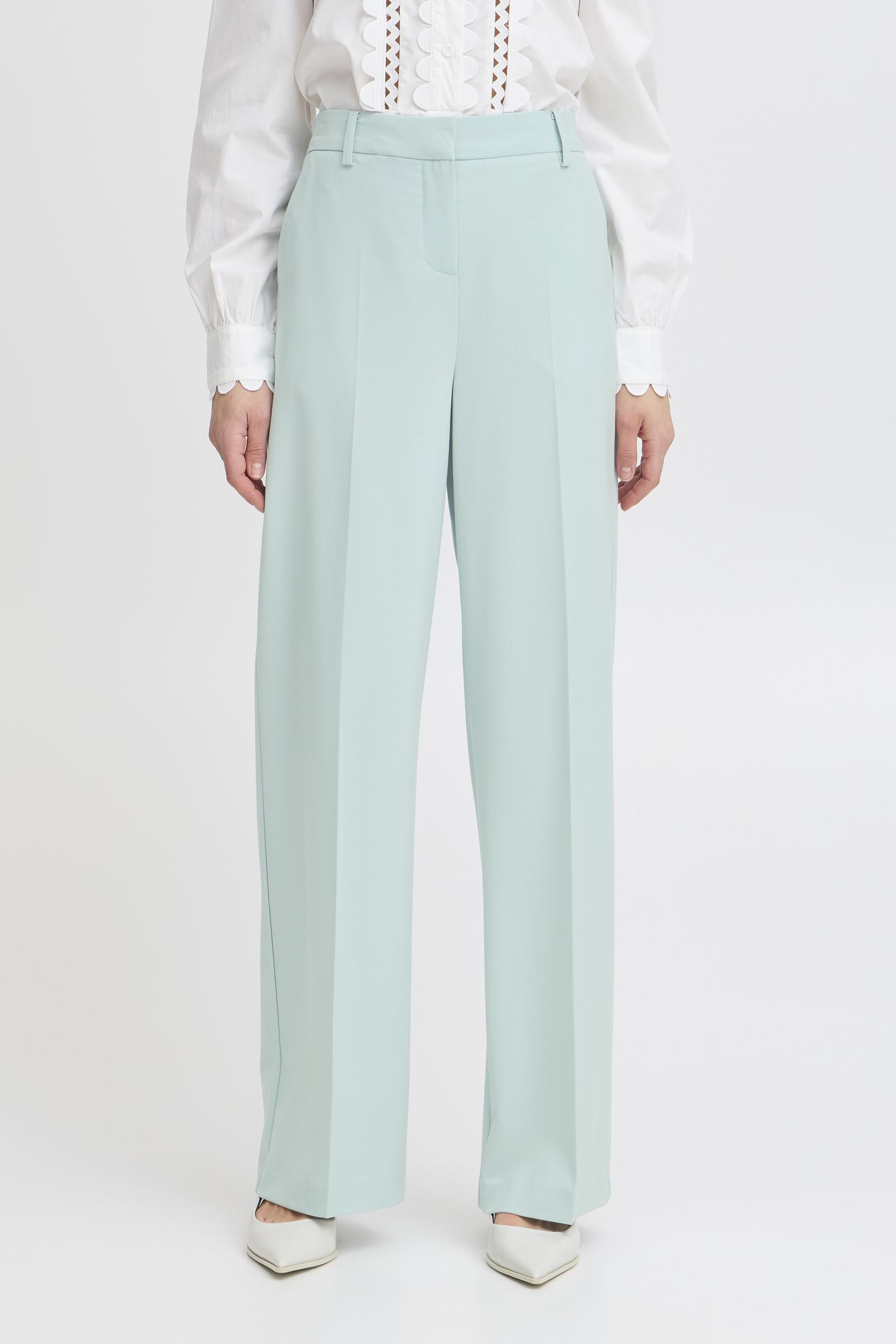 Pantalons larges Bydanta Wide Leg Pants 2 - femme bleu B-Young Pantalons larges Bydanta Wide Leg Pants 2 - femme bleu Blue haze