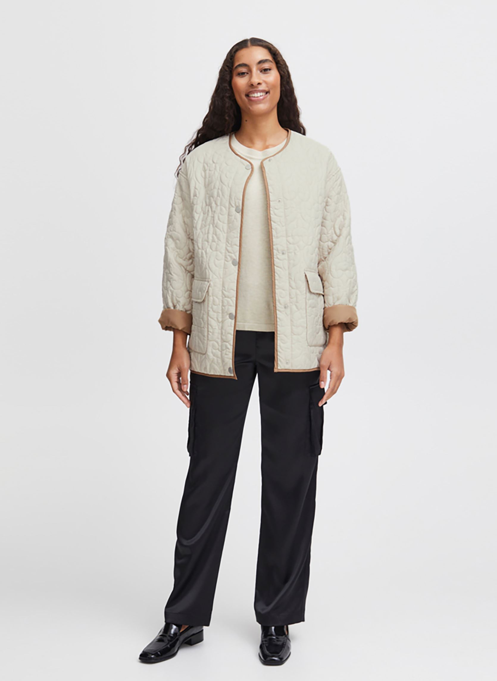 Jassen Byanaka Jacket 2 - dames beige B-Young Jassen Byanaka Jacket 2 - dames beige Cement Mix