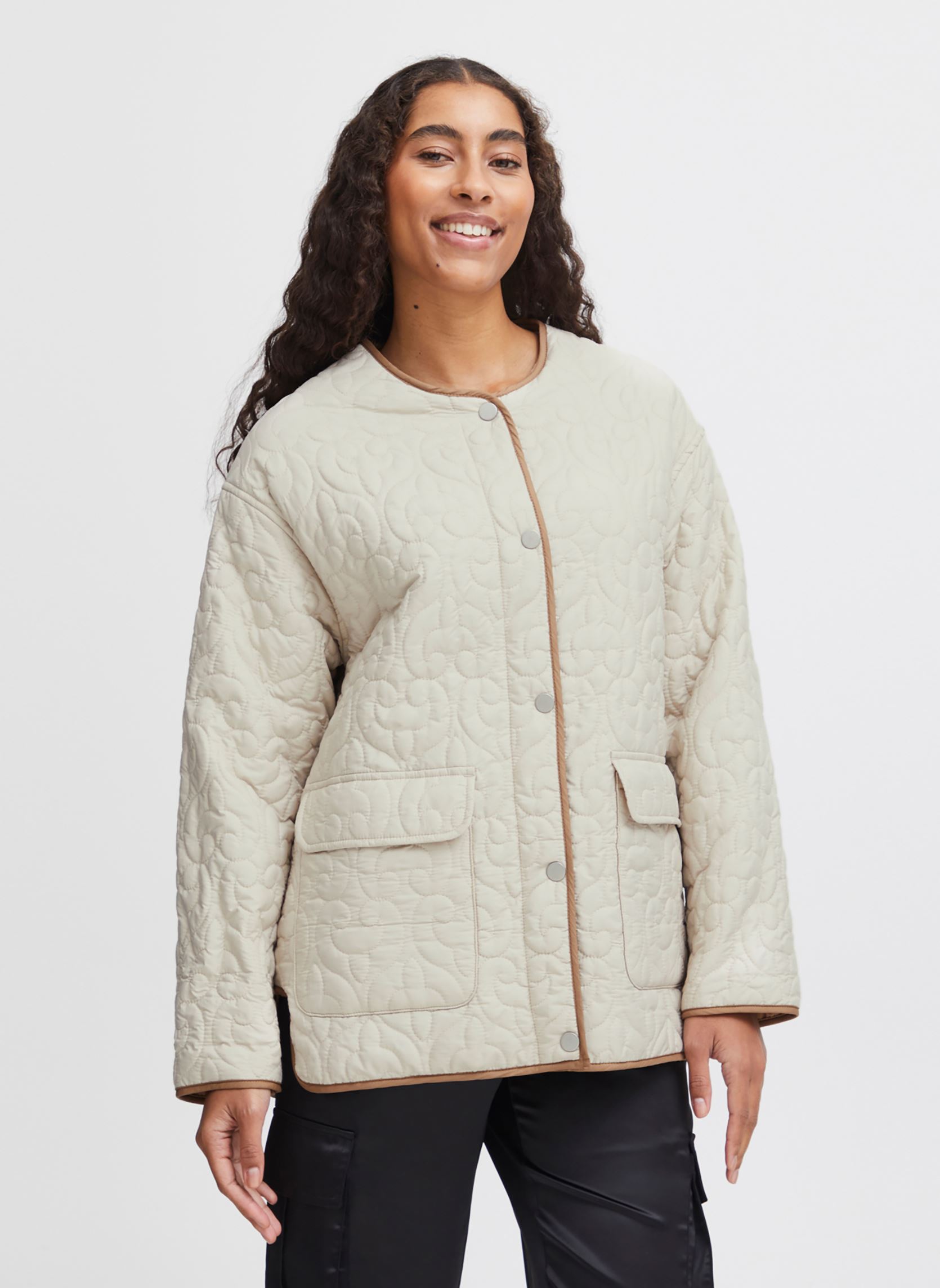 Jassen Byanaka Jacket 2 - dames beige B-Young Jassen Byanaka Jacket 2 - dames beige Cement Mix