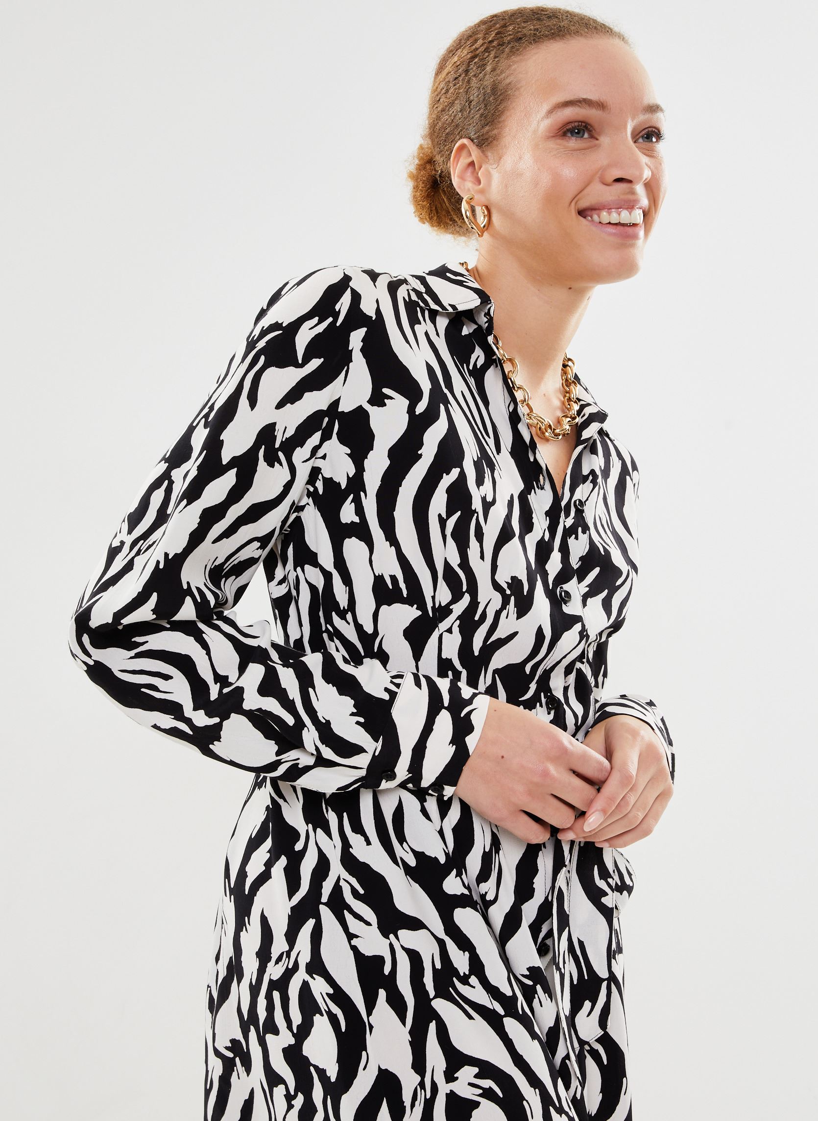 Robes Byissano Dress - femme multicolore B-Young Robes Byissano Dress - femme multicolore Black Mix