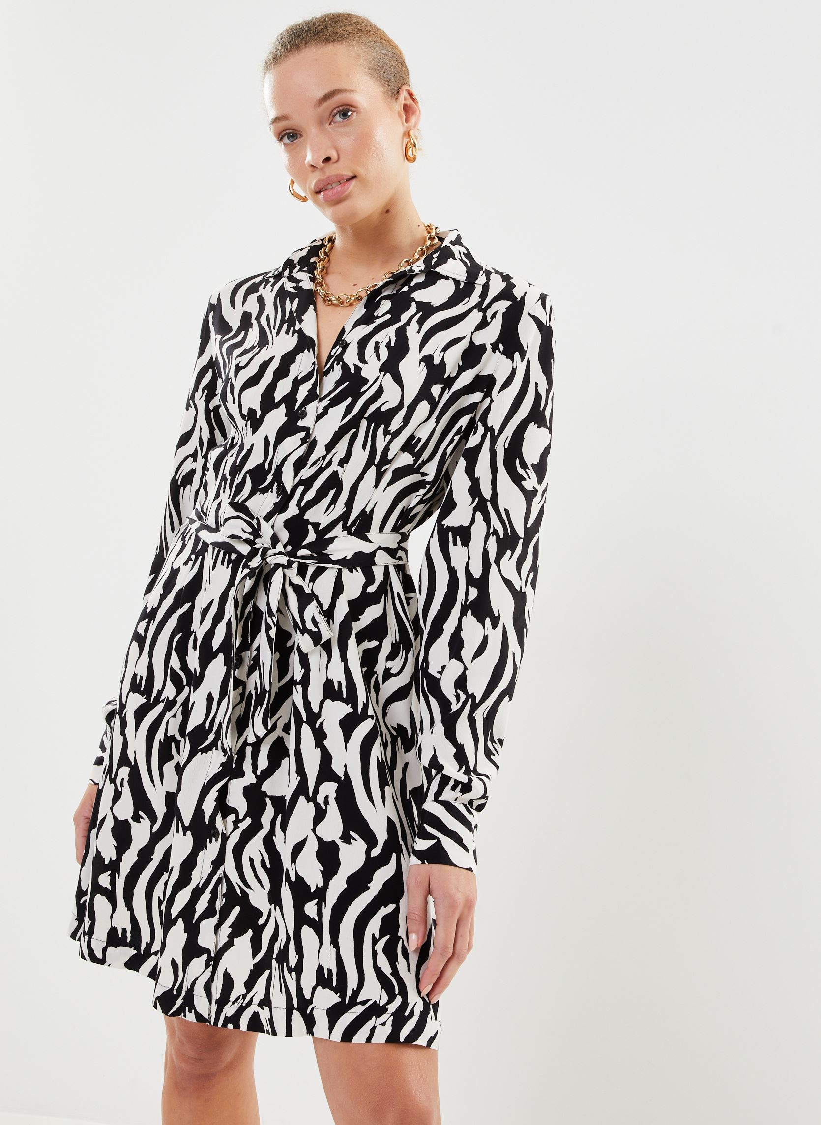 Robes Byissano Dress - femme multicolore B-Young Robes Byissano Dress - femme multicolore Black Mix