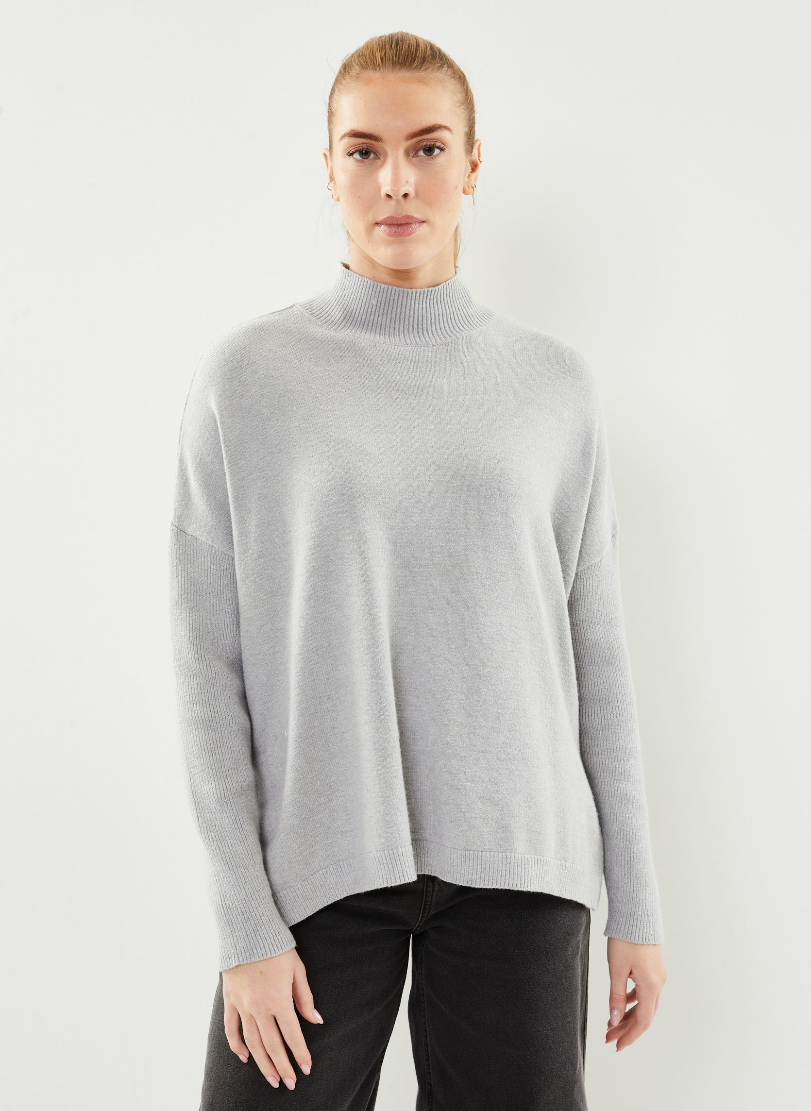 Pulls Bymanina Slit Jumper - femme gris B-Young Pulls Bymanina Slit Jumper - femme gris Light Grey Melange