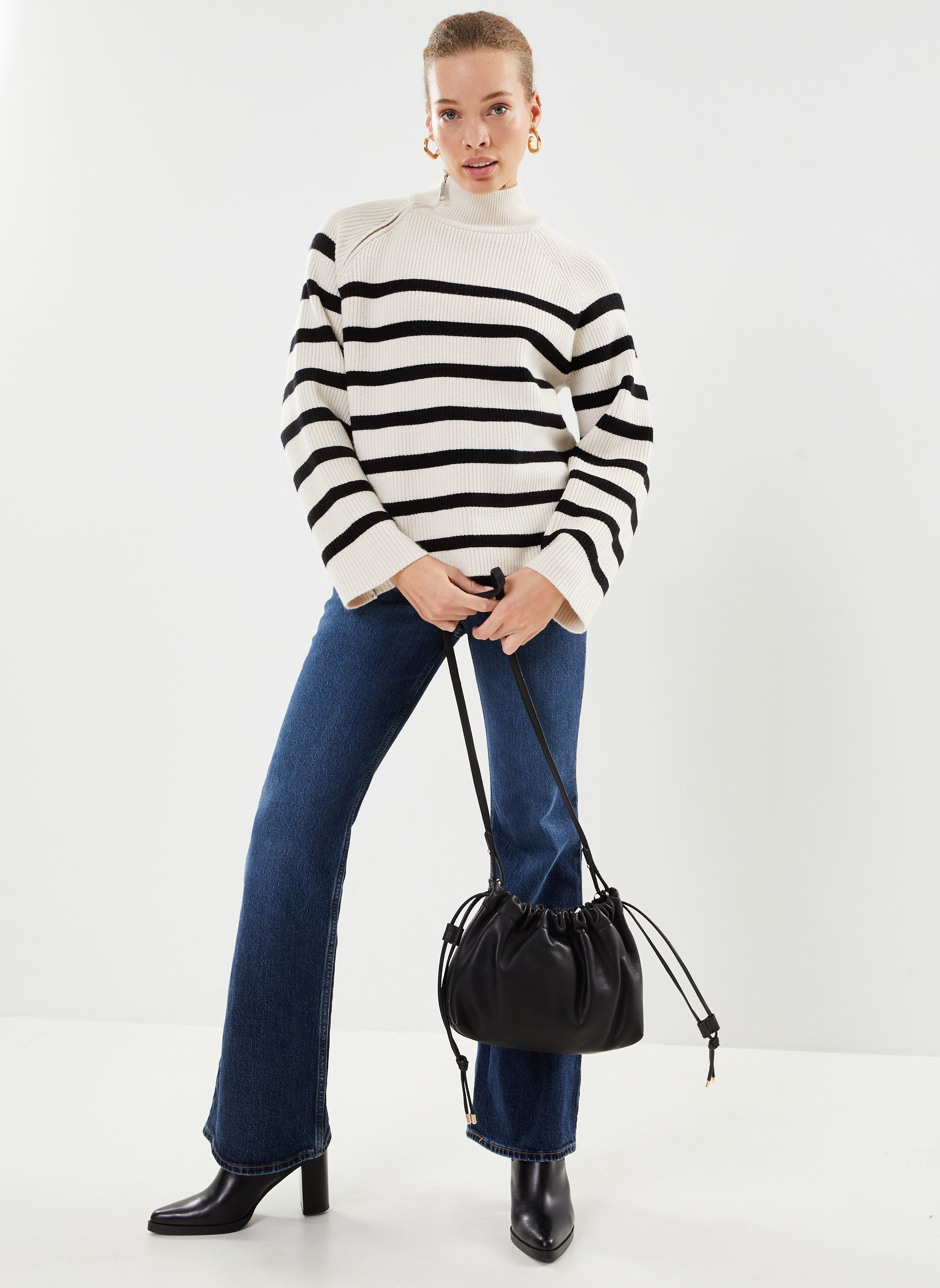 Pulls Bymilo Halfzip Jumper - femme blanc B-Young Pulls Bymilo Halfzip Jumper - femme blanc Birch Mix